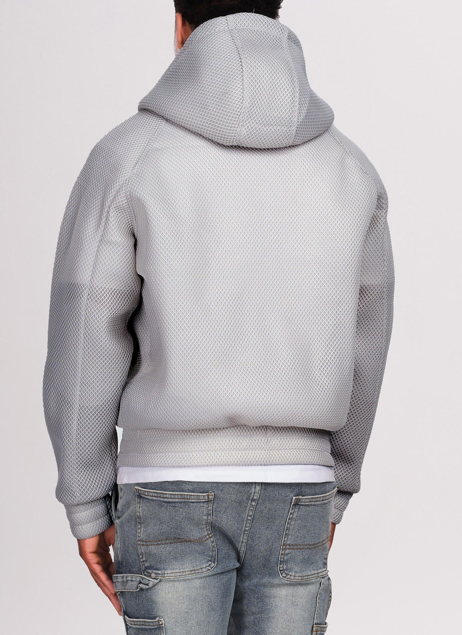 Strukturierte Scuba-Mesh-Jacke - Grau