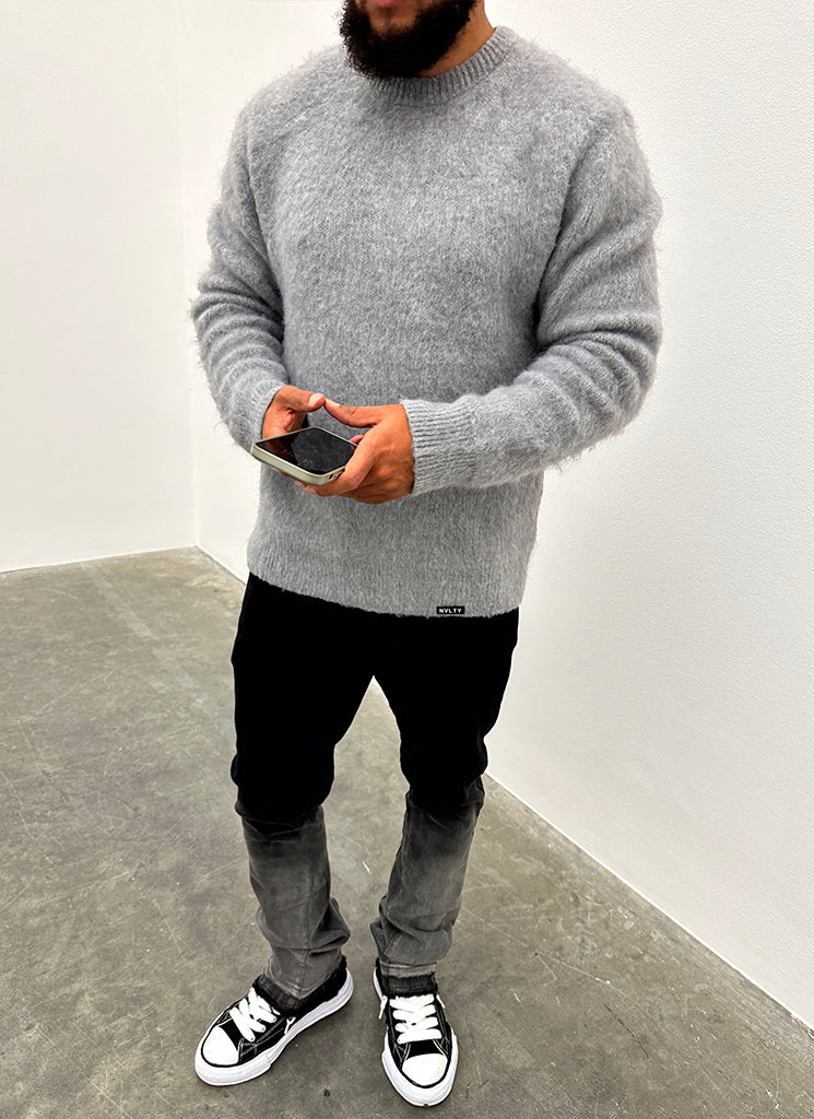 Mohairpullover - Grau