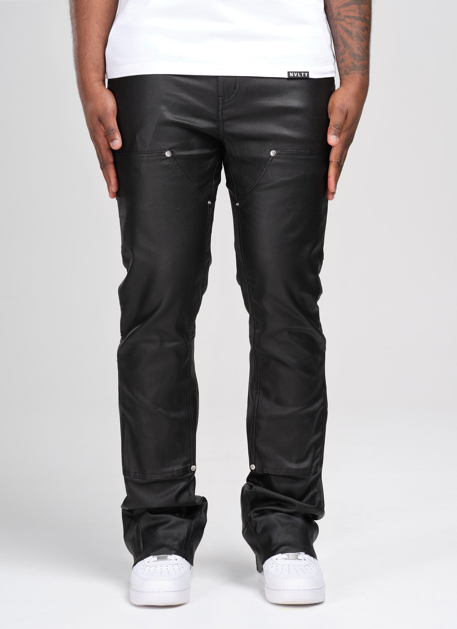 Vintage Flare Wax Carpenter Jeans - Schwarz