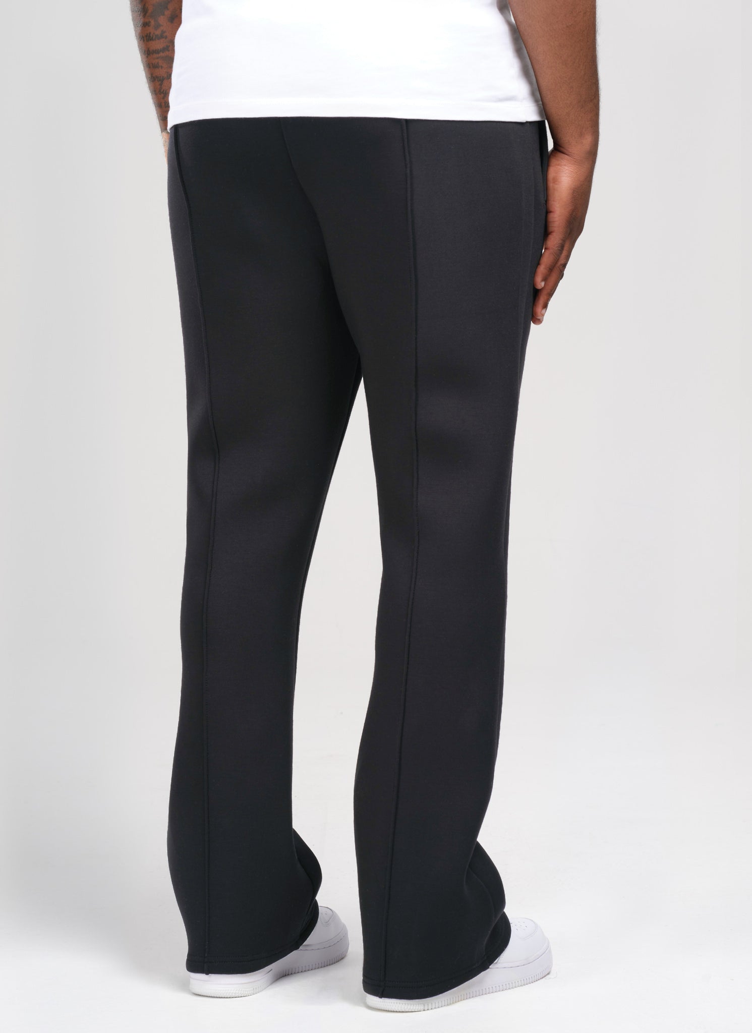 Strukturierte Jogginghose Ausgestellter Faltenrock Aus Scuba - Schwarz