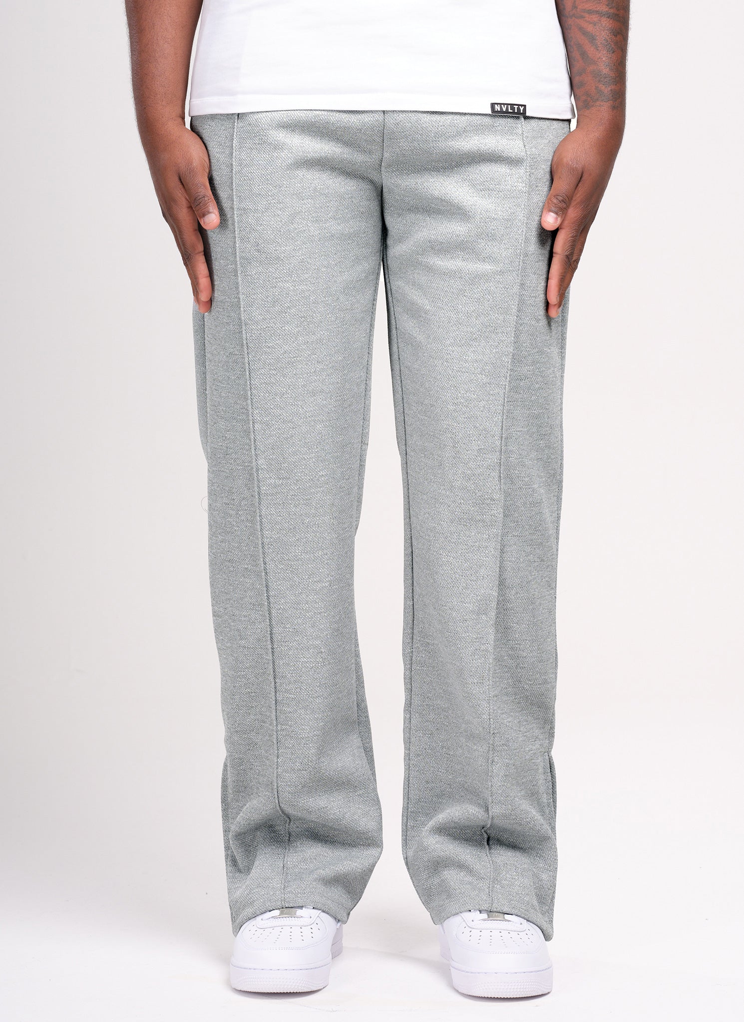 Twill Pleat Pants - Grey
