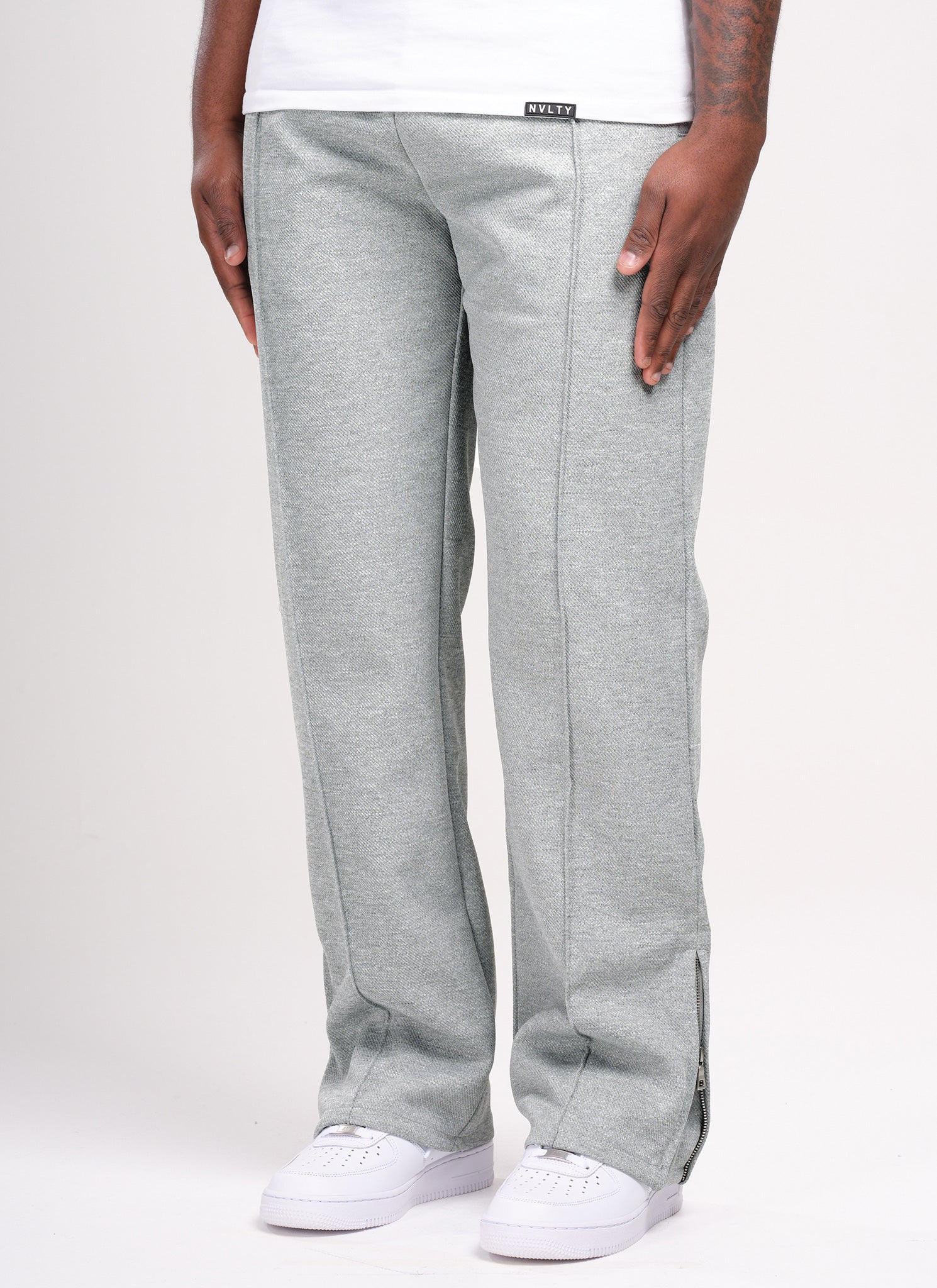 Twill Pleat Pants - Grey