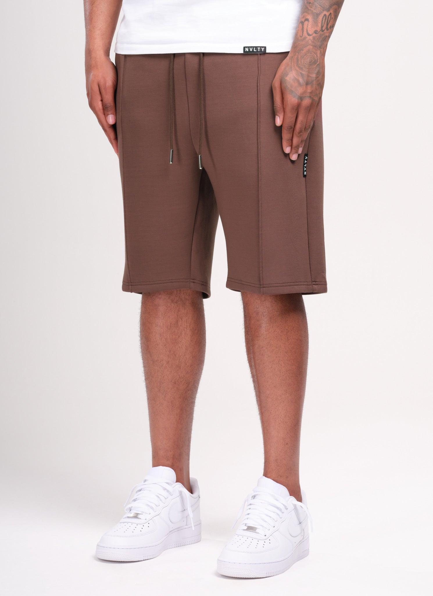 Strukturierte Scuba-Shorts - Braun