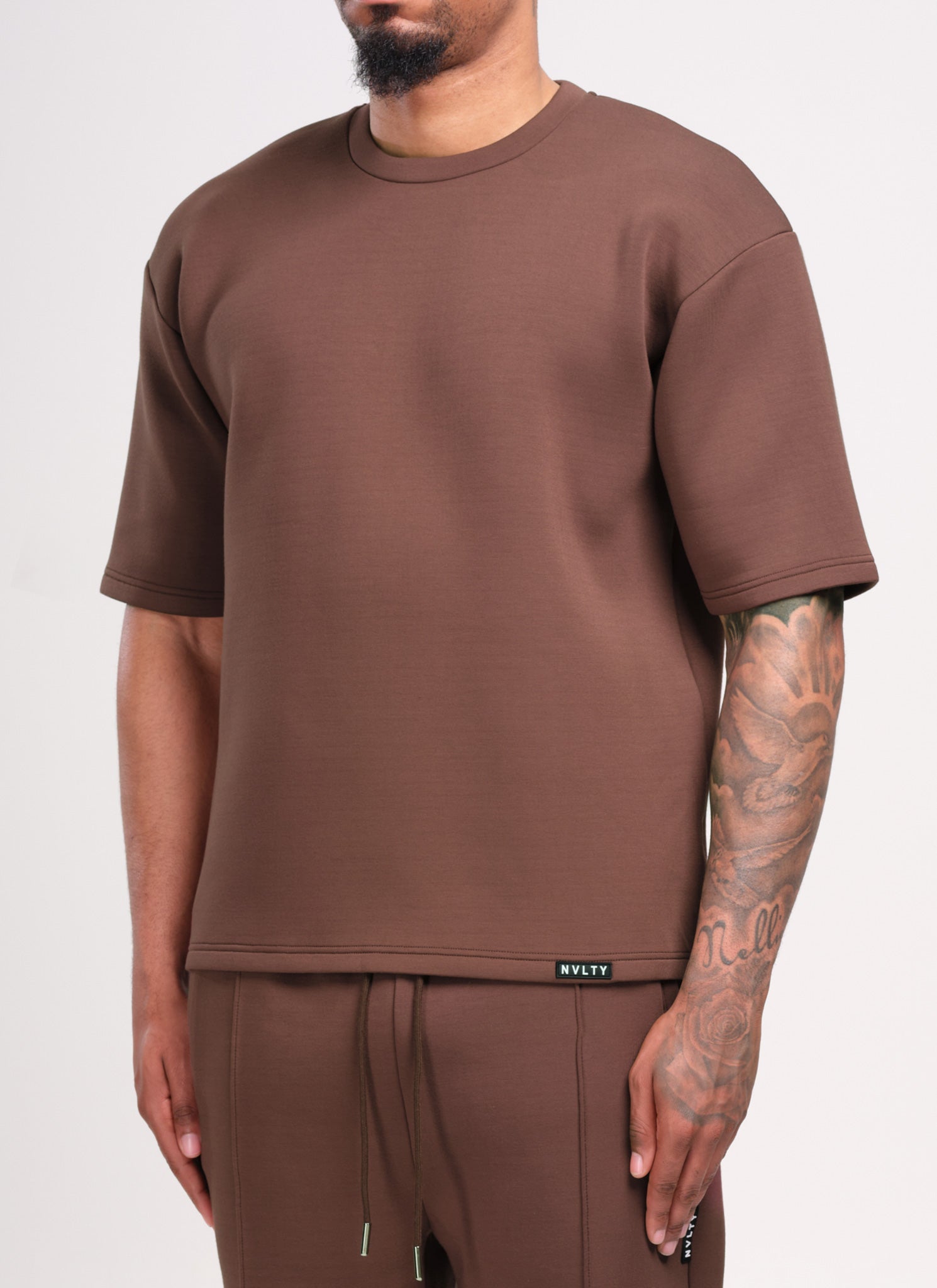 Scuba Structured T-Shirt - Brown