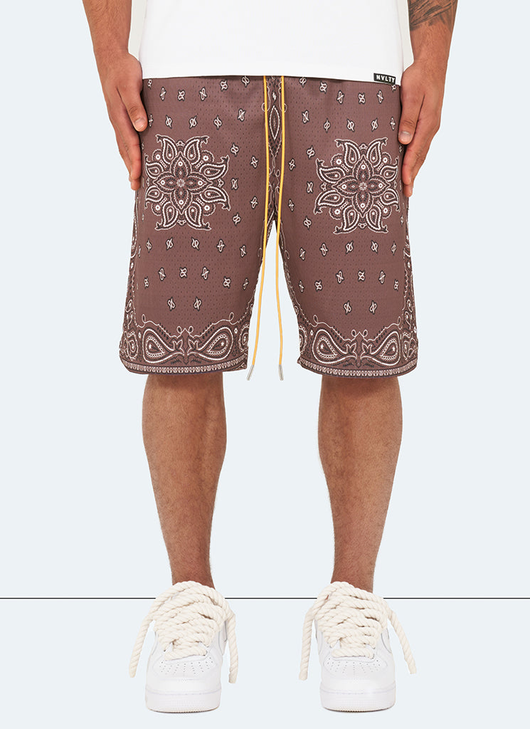 Paisley-Shorts - Braun