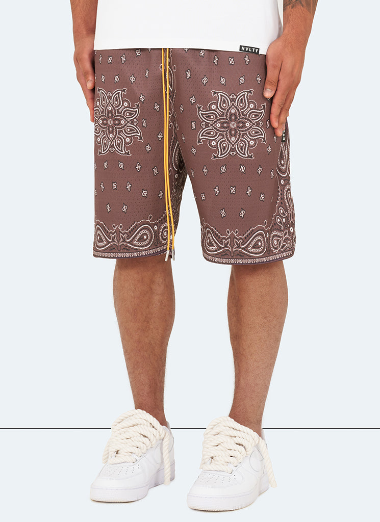 Paisley-Shorts - Braun