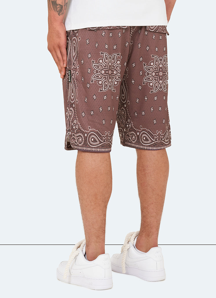 Paisley-Shorts - Braun