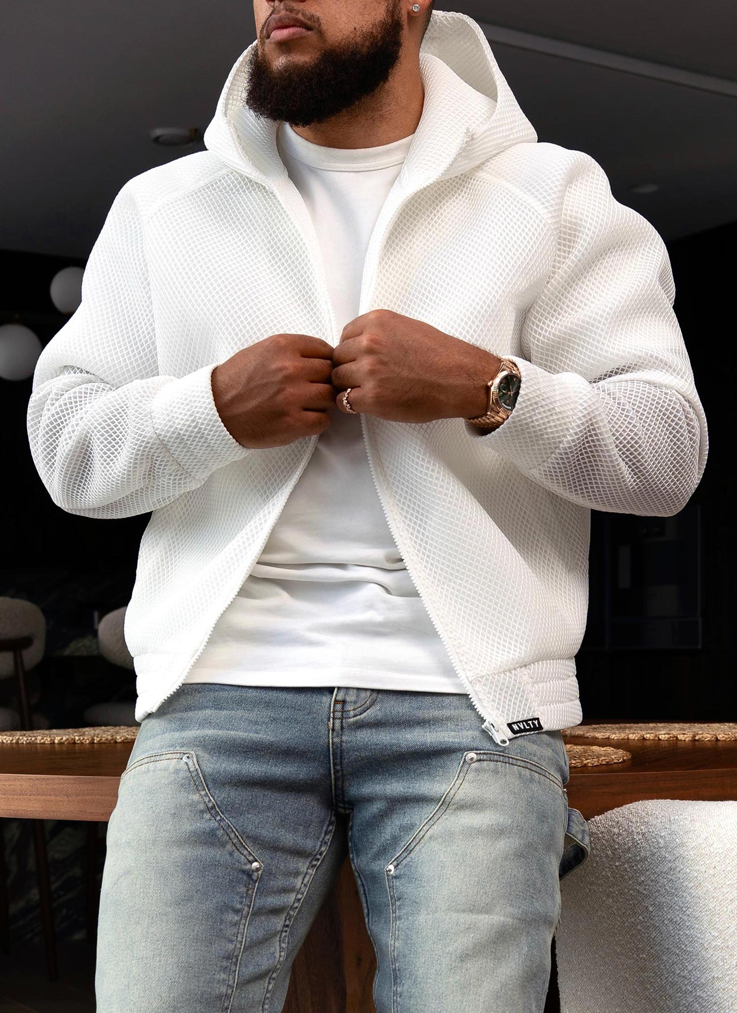 Scuba Structured Mesh Jacket - White