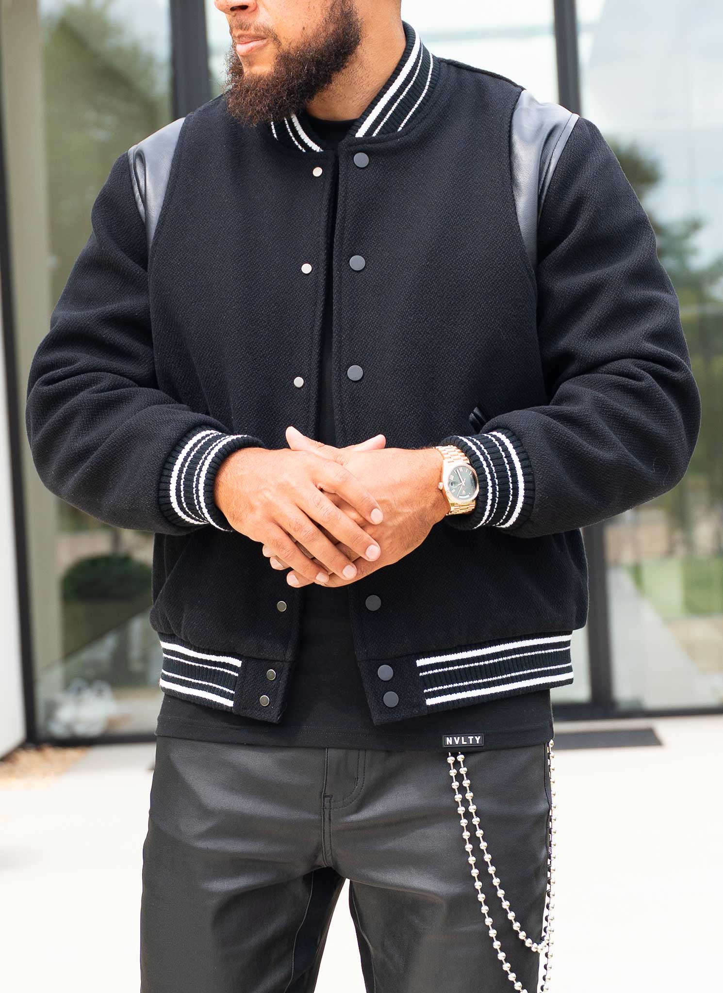Heavyweight Wool Bomber Jacket - Black