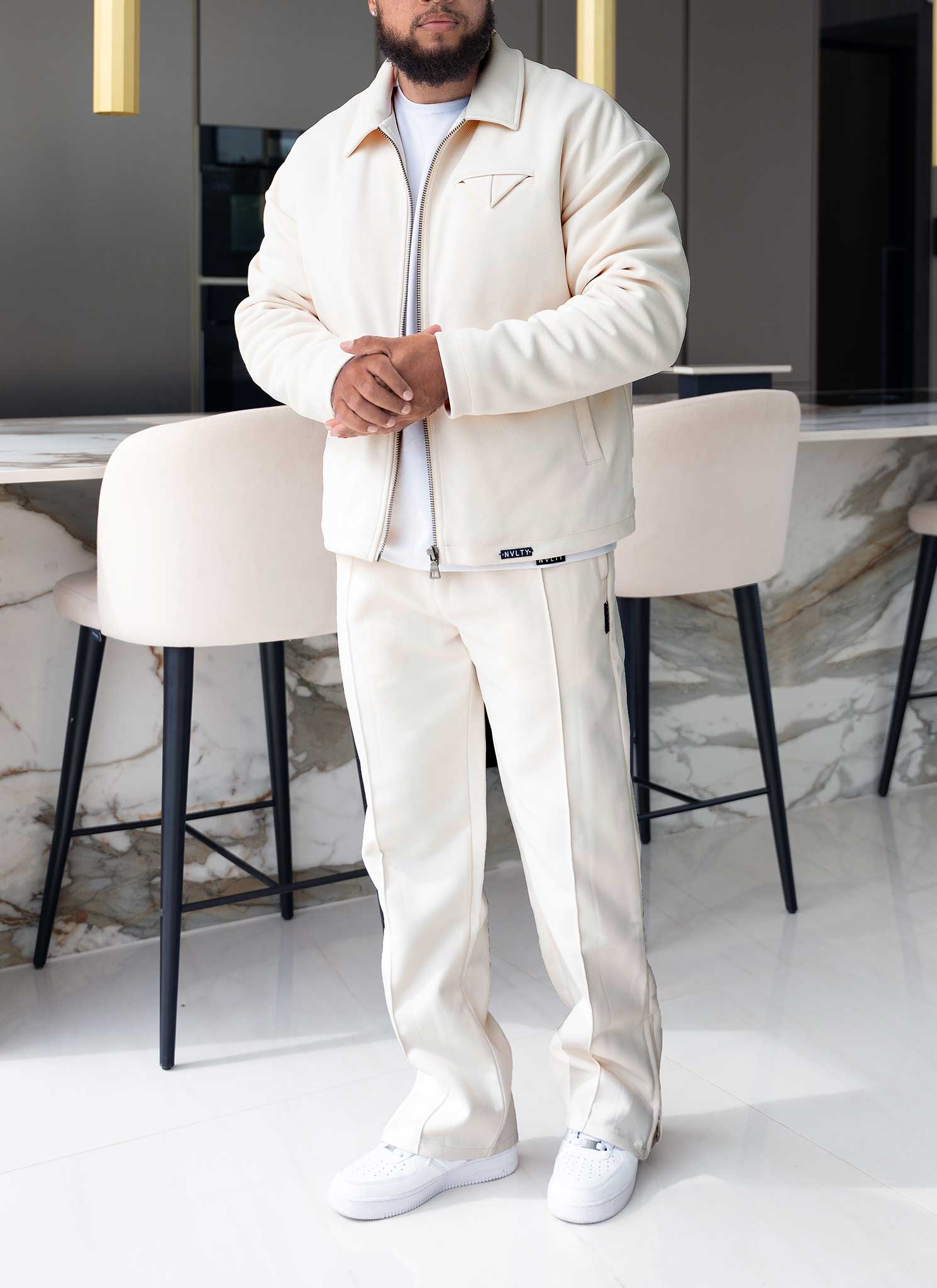 Twill Pocket Square Jacket - Ivory