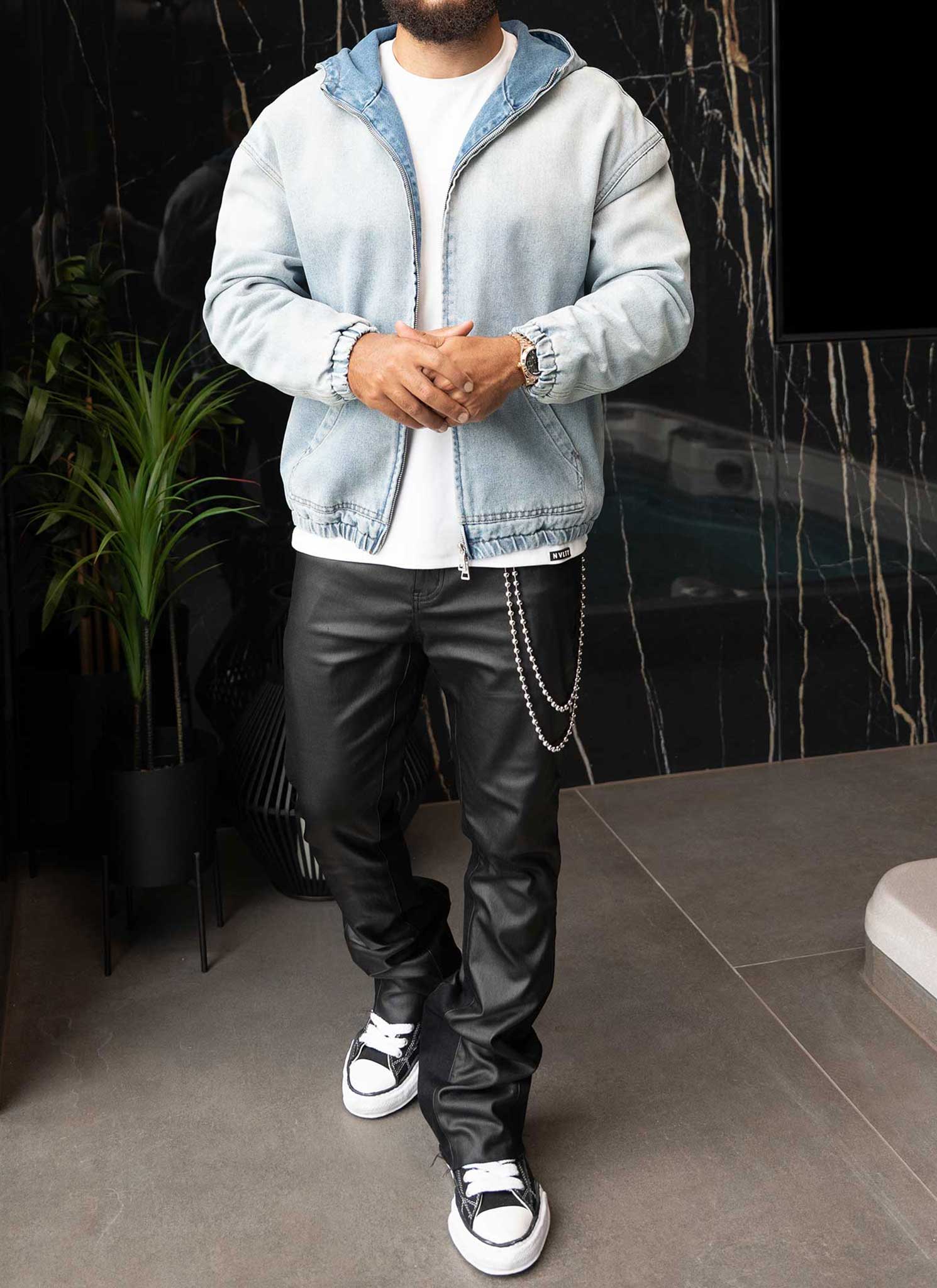 Heavyweight Denim Zip Hoodie - Blue