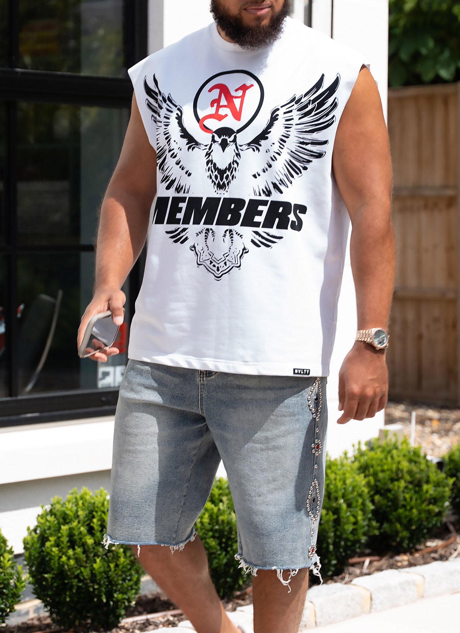 Members Eagle Sleeveless T-Shirt - White