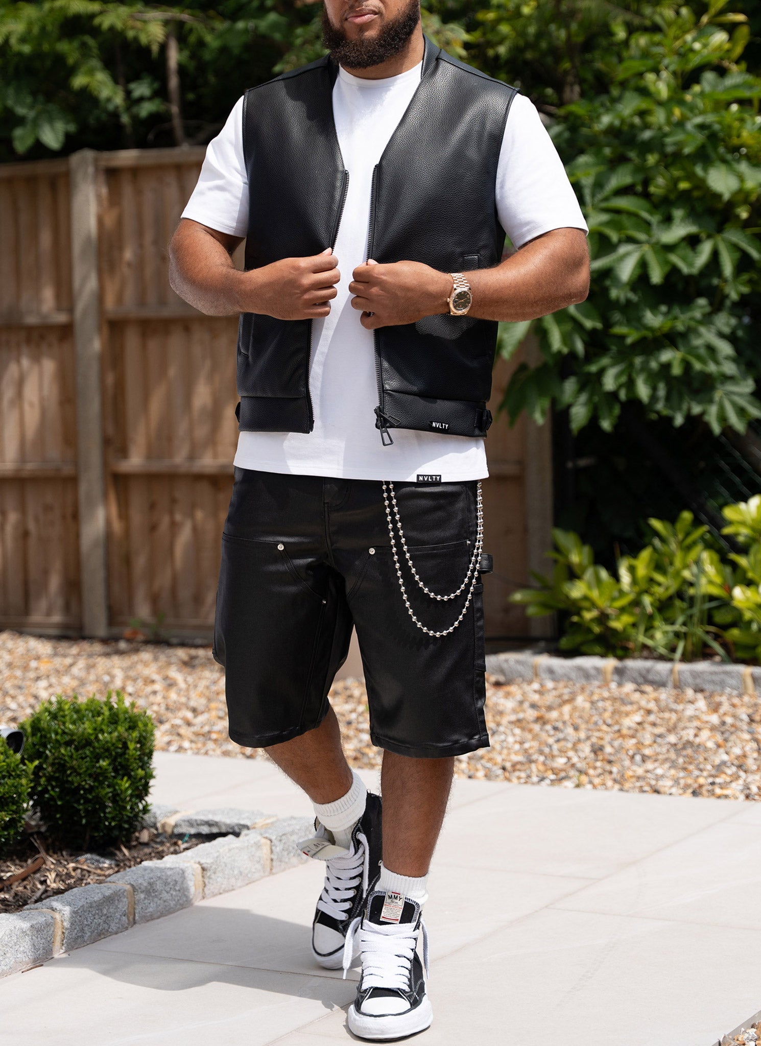 Leather Vest - Black