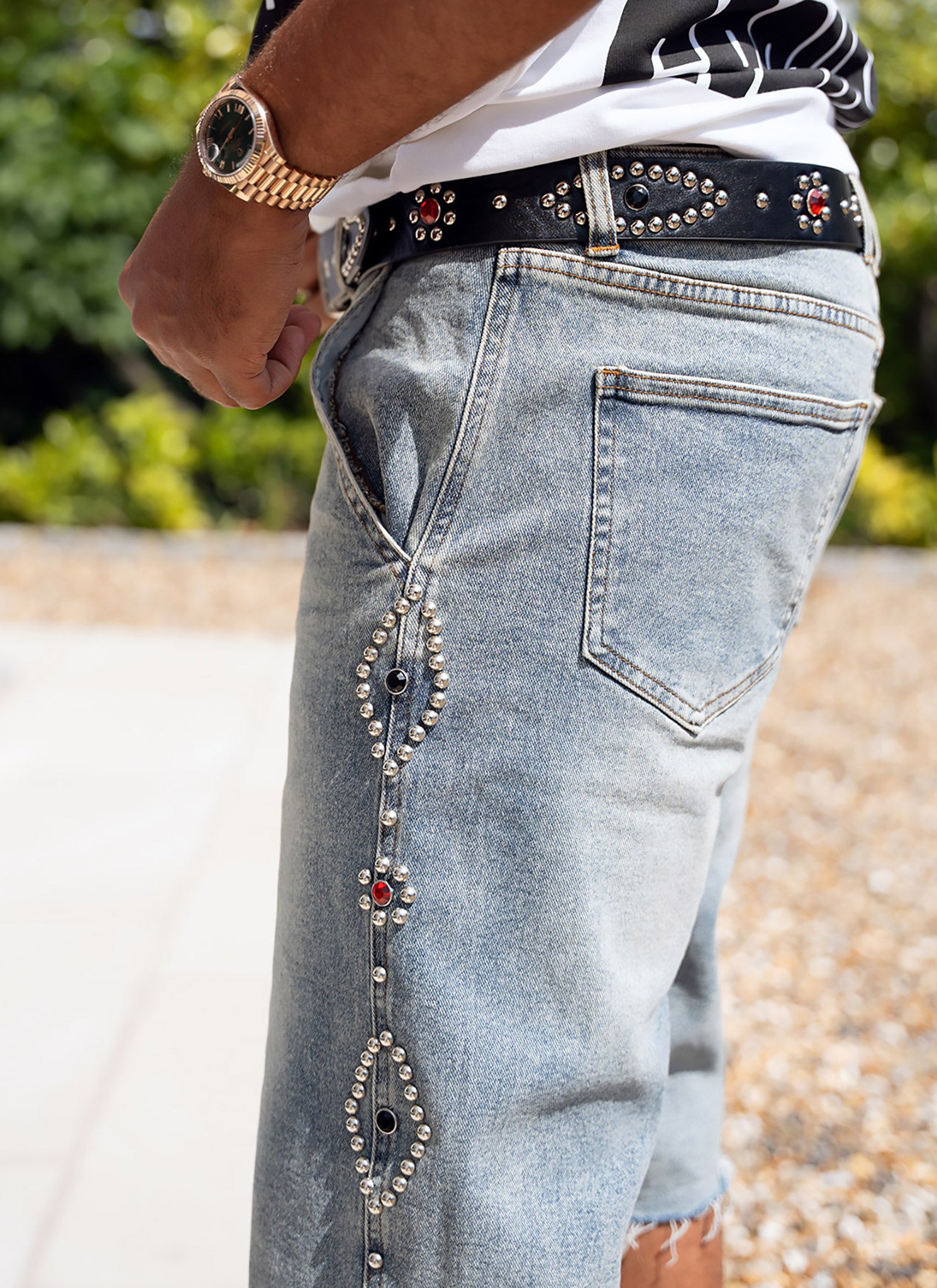Vintage Studded Belt - Black
