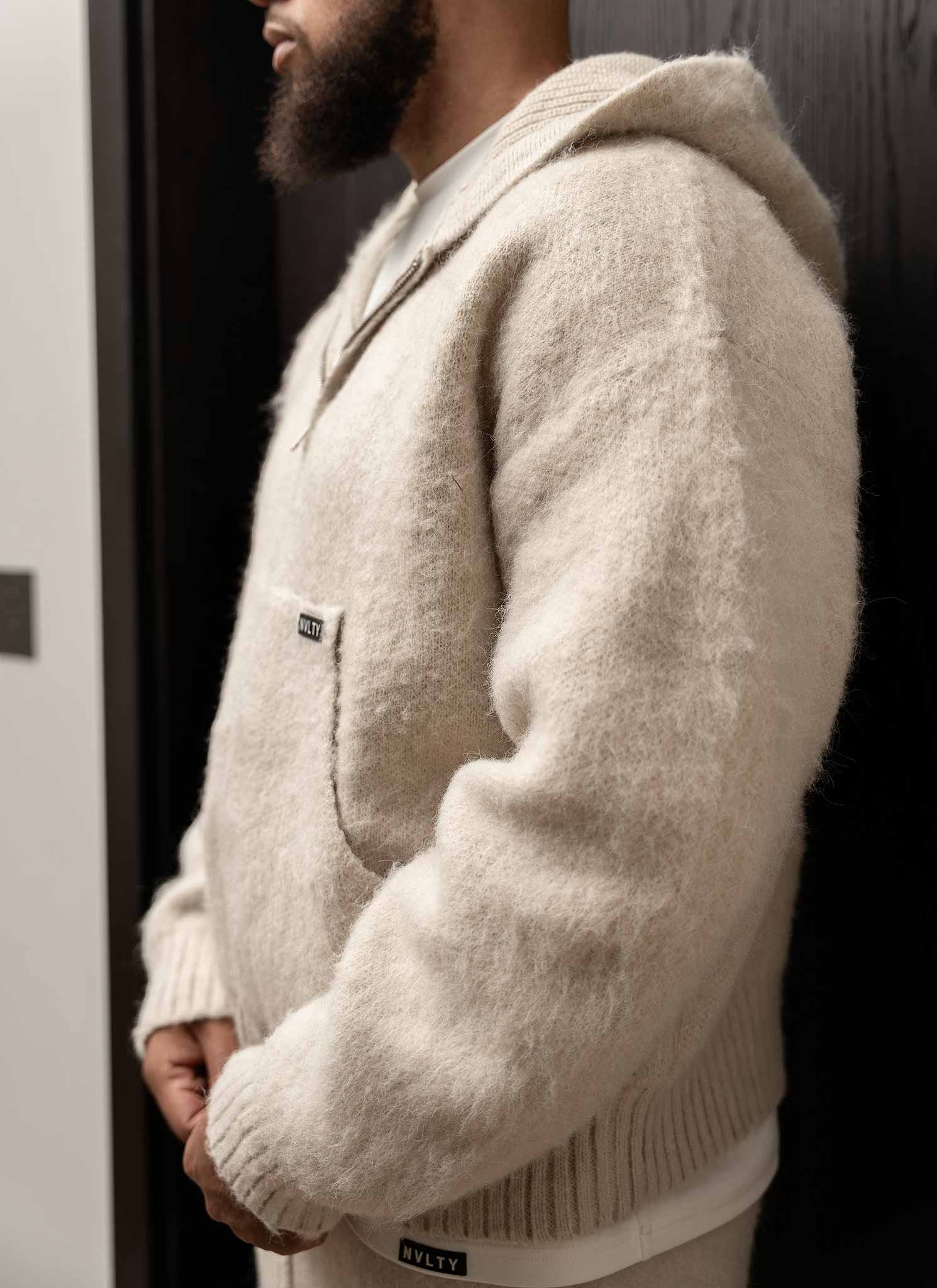 Mohair Zip Hoodie - Ivory