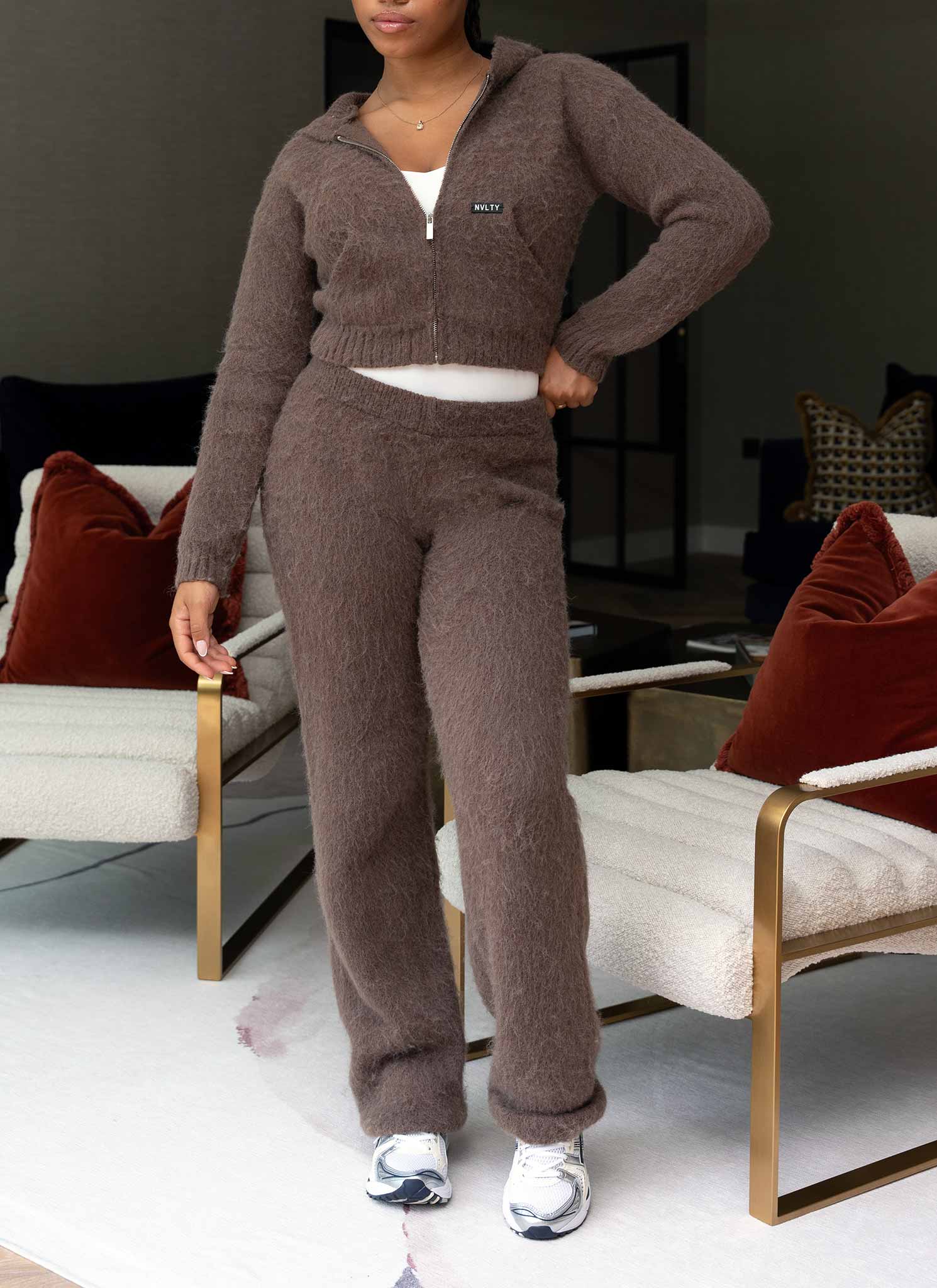 Mohair Joggers - Brown