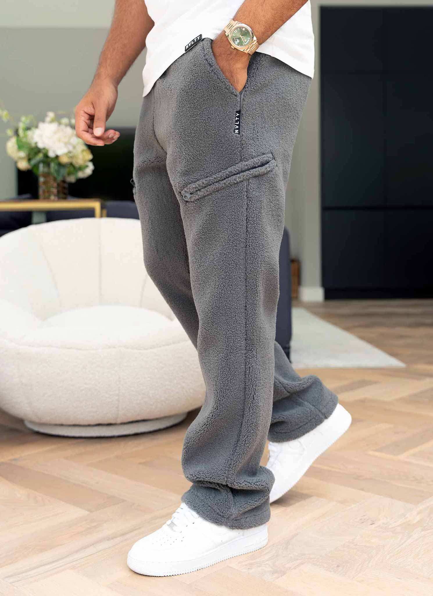 Sherpa Zip Joggers - Grey