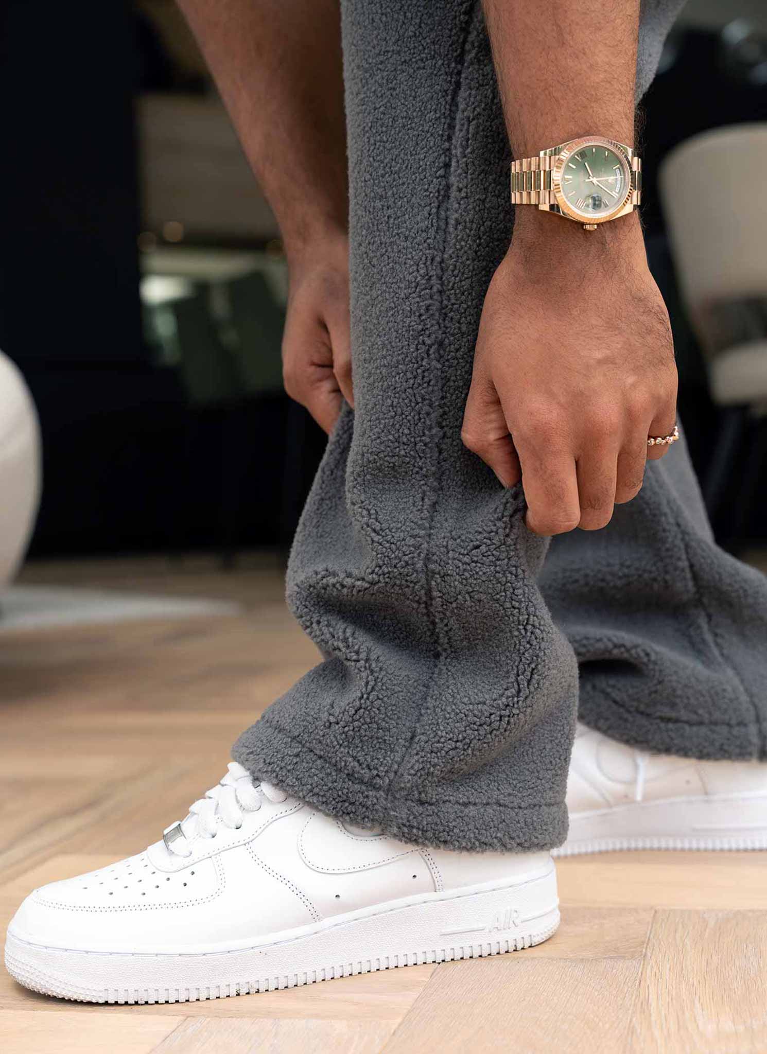 Sherpa Zip Joggers - Grey