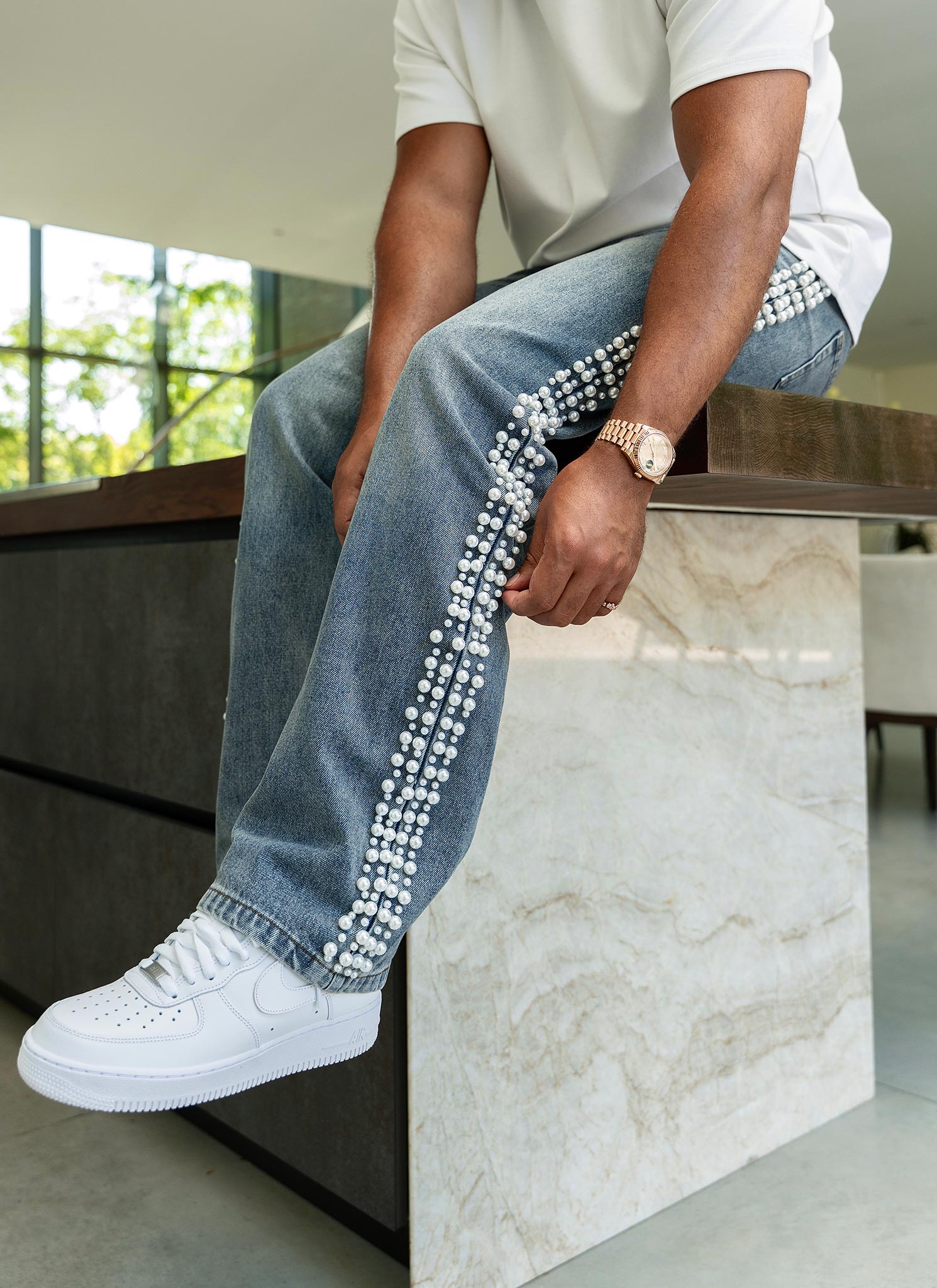 Vintage Pearl Jeans - Blue