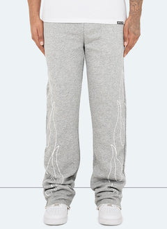 Vintage Flare Flame Jogginghose - Grau