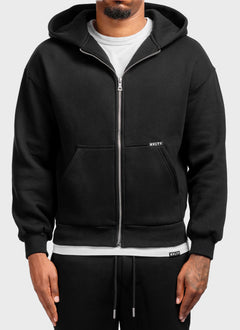 Heavyweight Luxe Zip Hoodie - Black