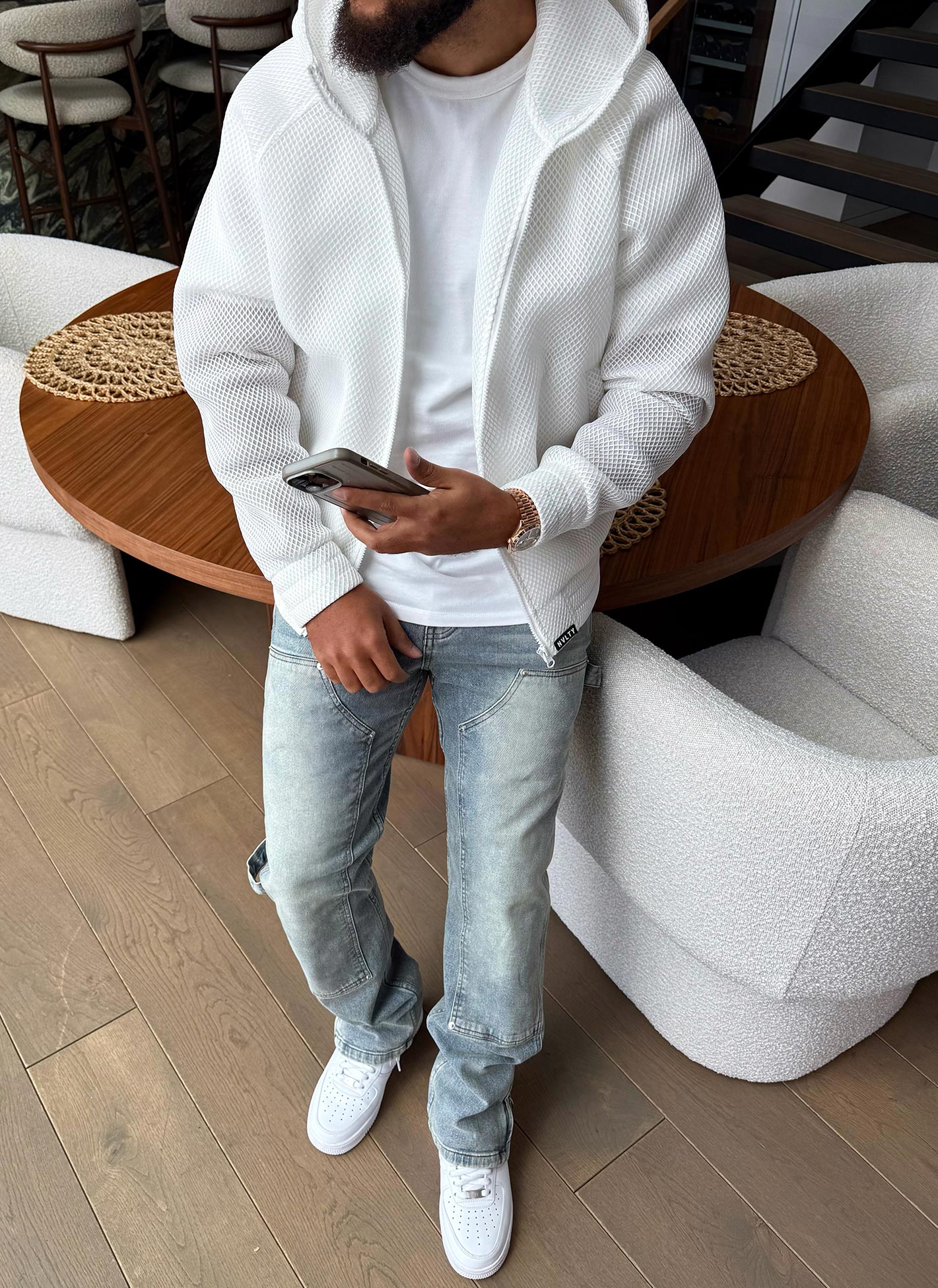 Scuba Structured Mesh Jacket - White