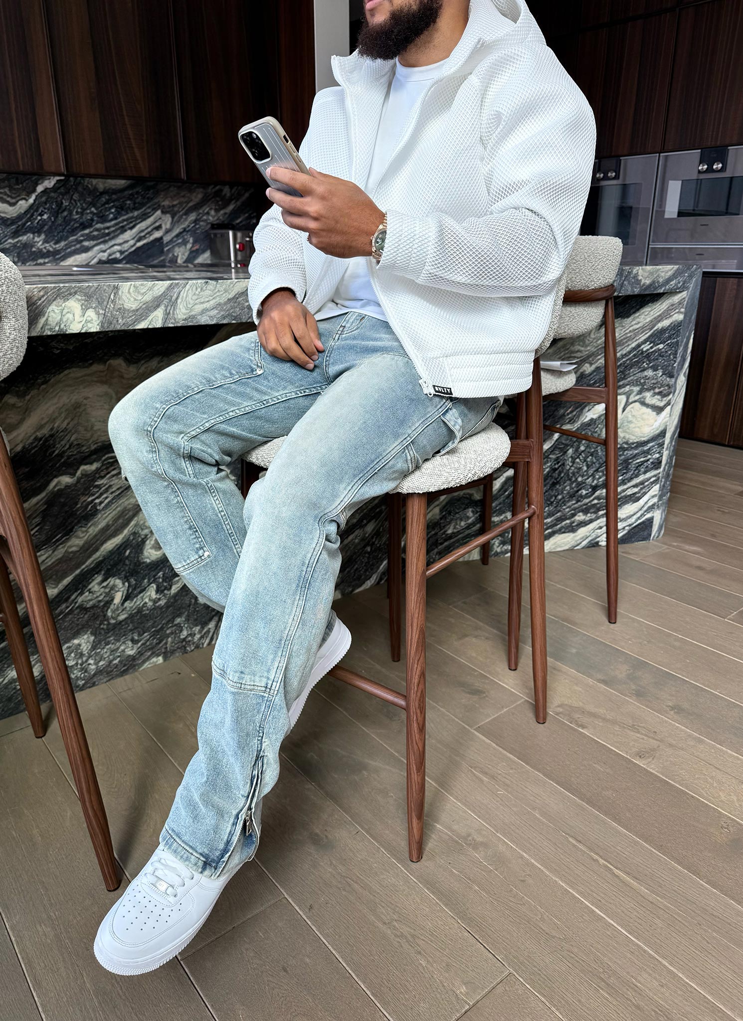 Scuba Structured Mesh Jacket - White