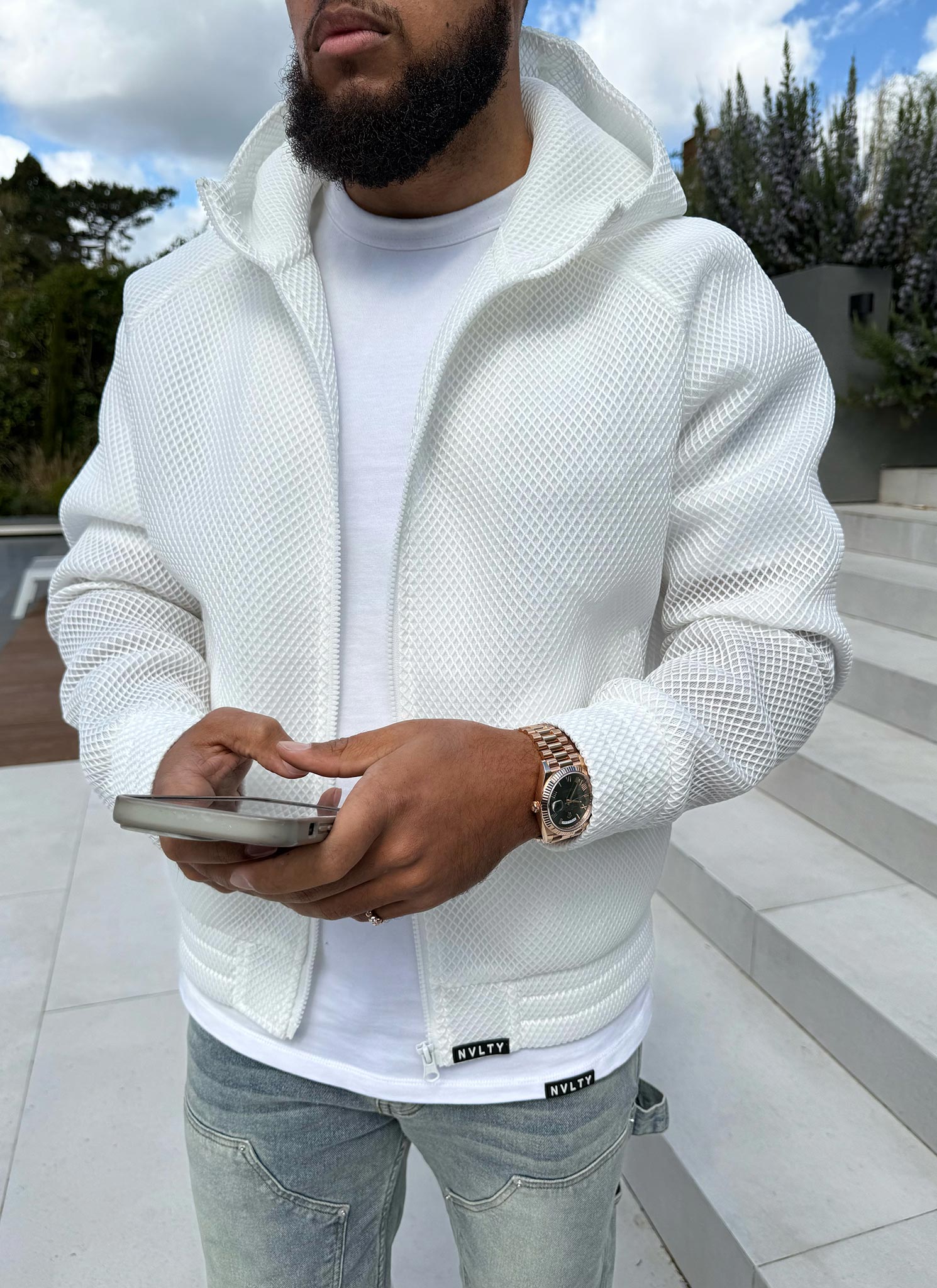 Scuba Structured Mesh Jacket - White