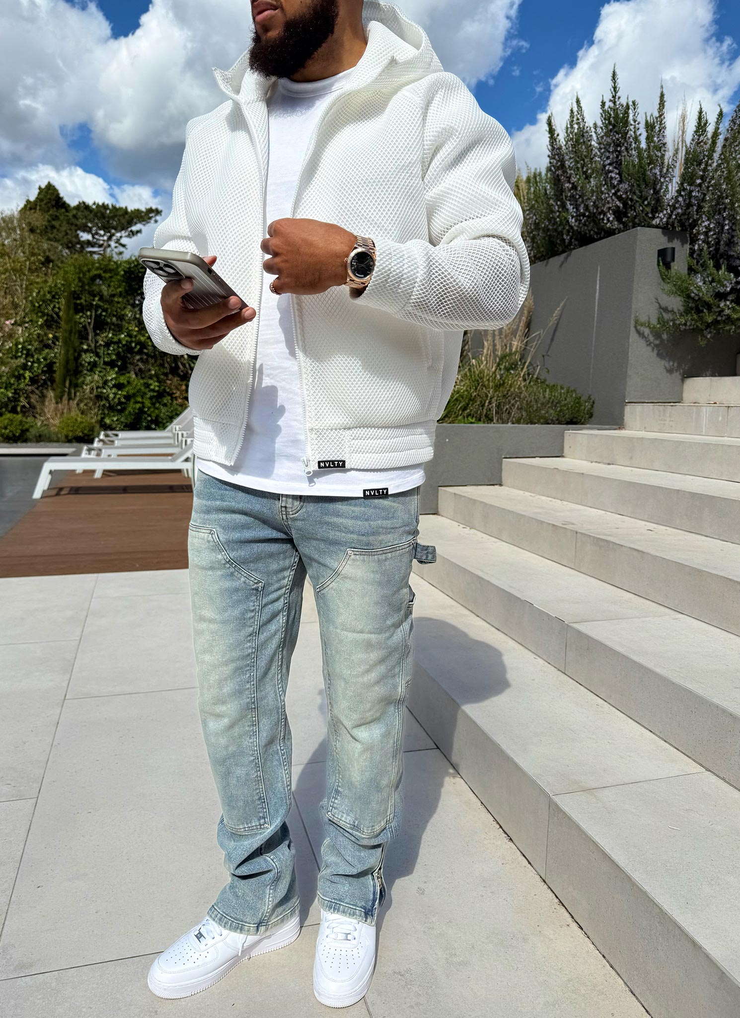 Scuba Structured Mesh Jacket - White