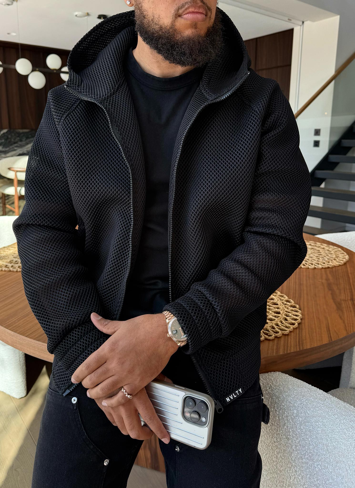 Scuba Structured Mesh Jacket - Black