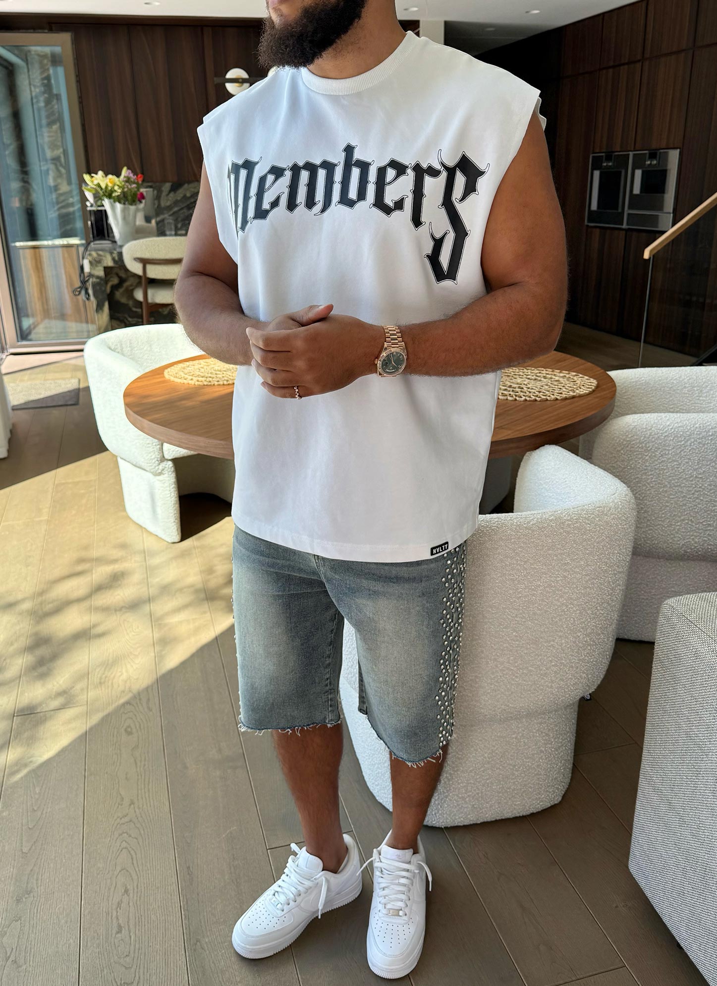 Members Arc Ärmelloses T-Shirt - Weiß