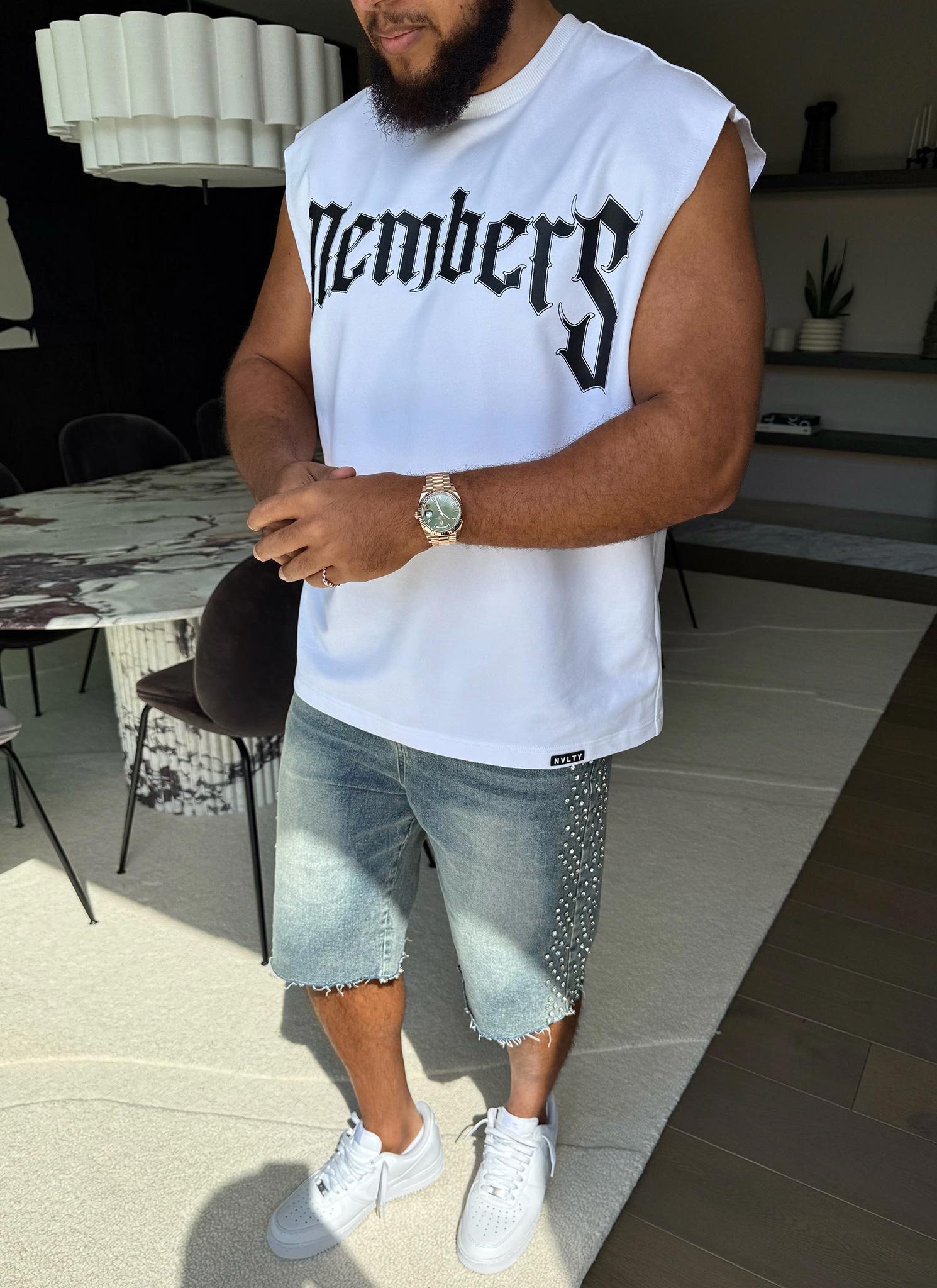 Members Arc Ärmelloses T-Shirt - Weiß