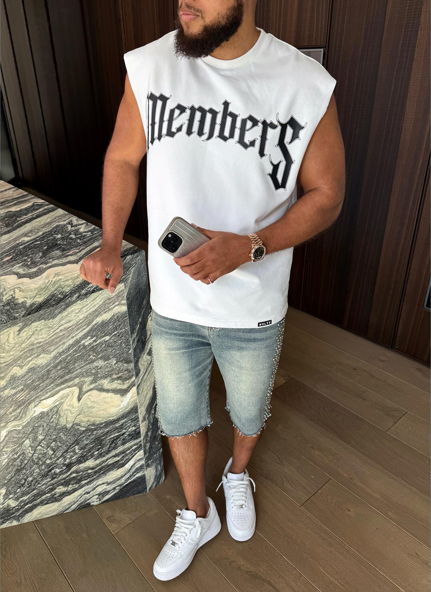 Members Arc Ärmelloses T-Shirt - Weiß