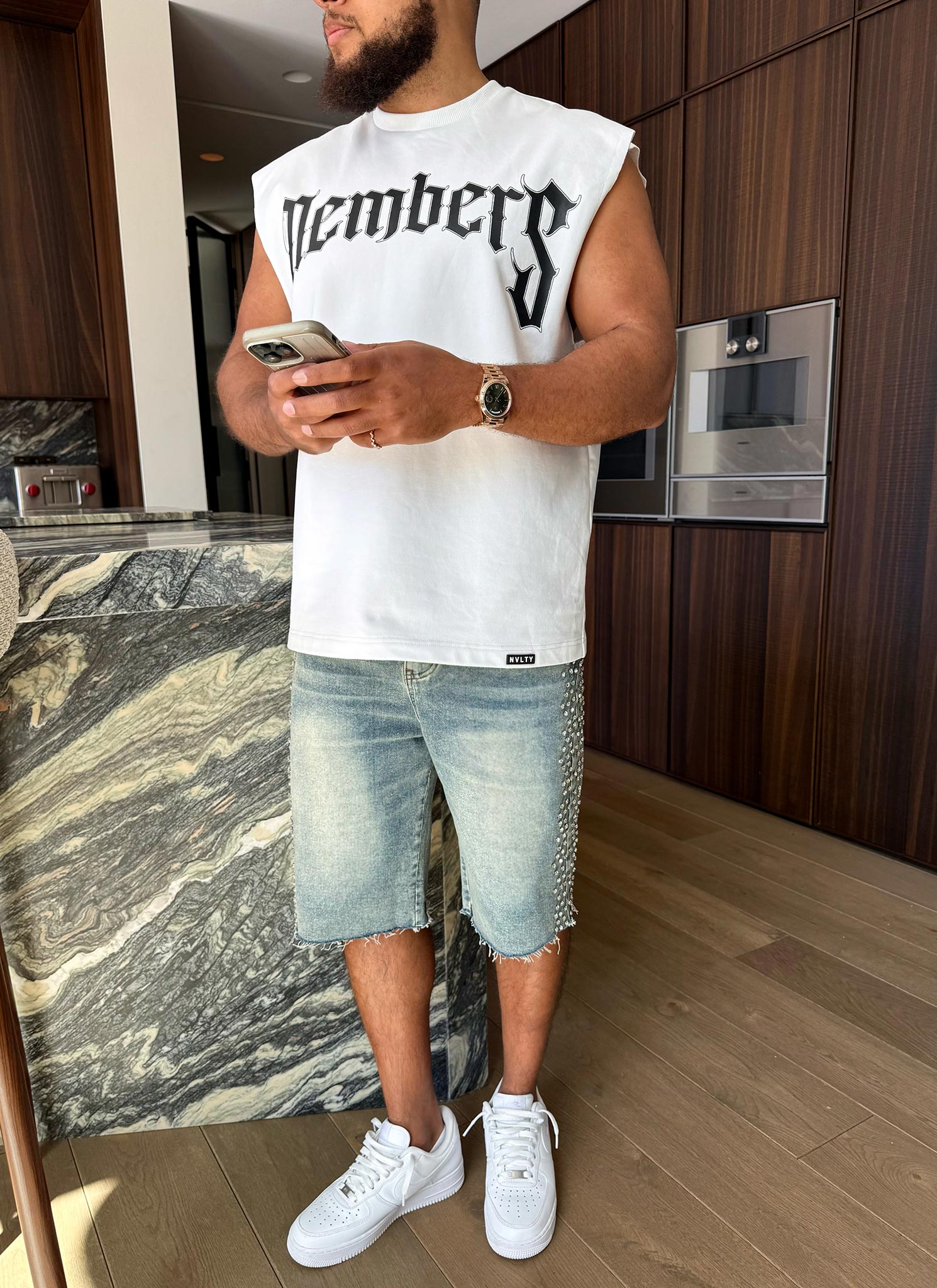 Members Arc Ärmelloses T-Shirt - Weiß