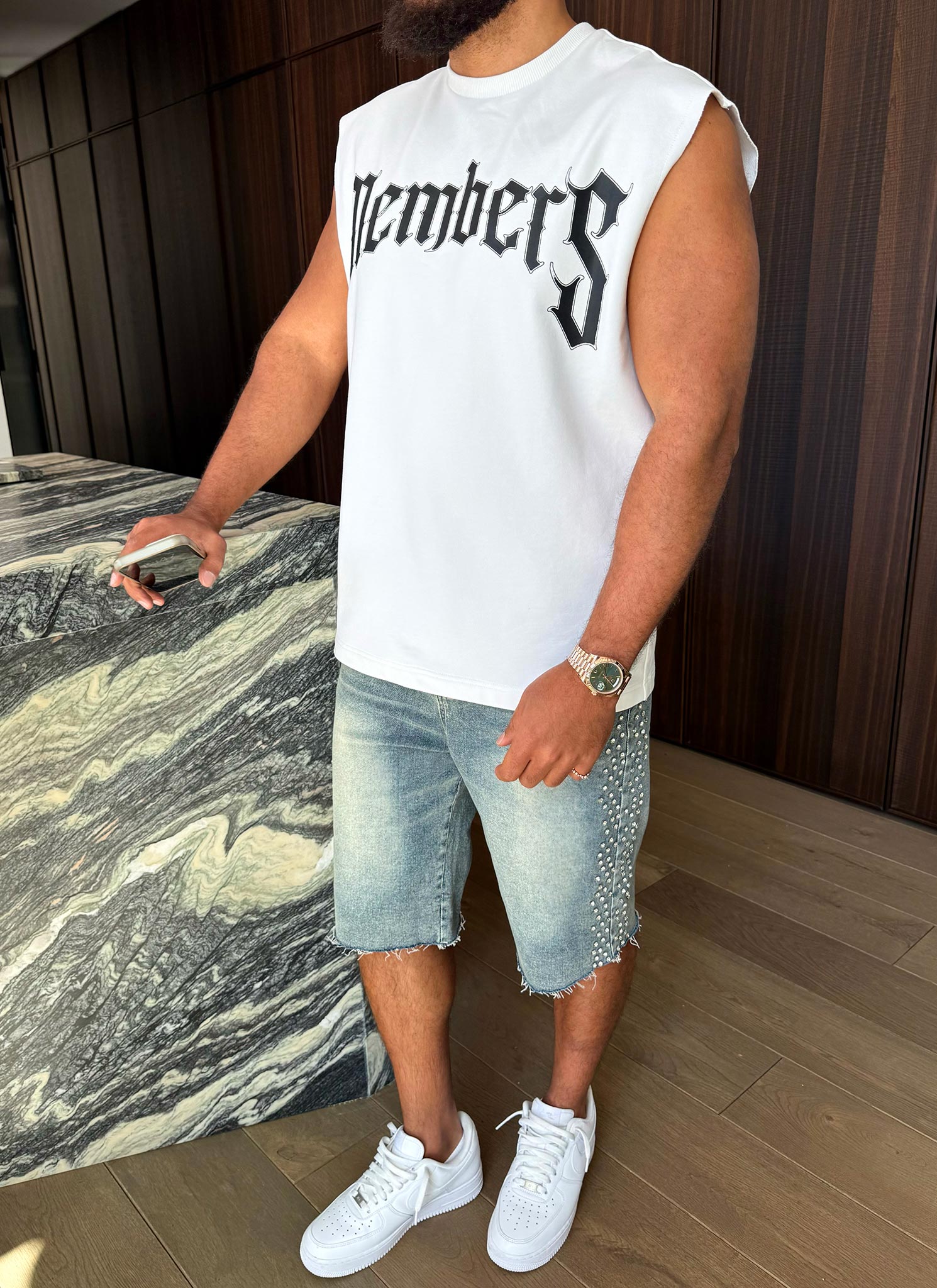 Members Arc Ärmelloses T-Shirt - Weiß