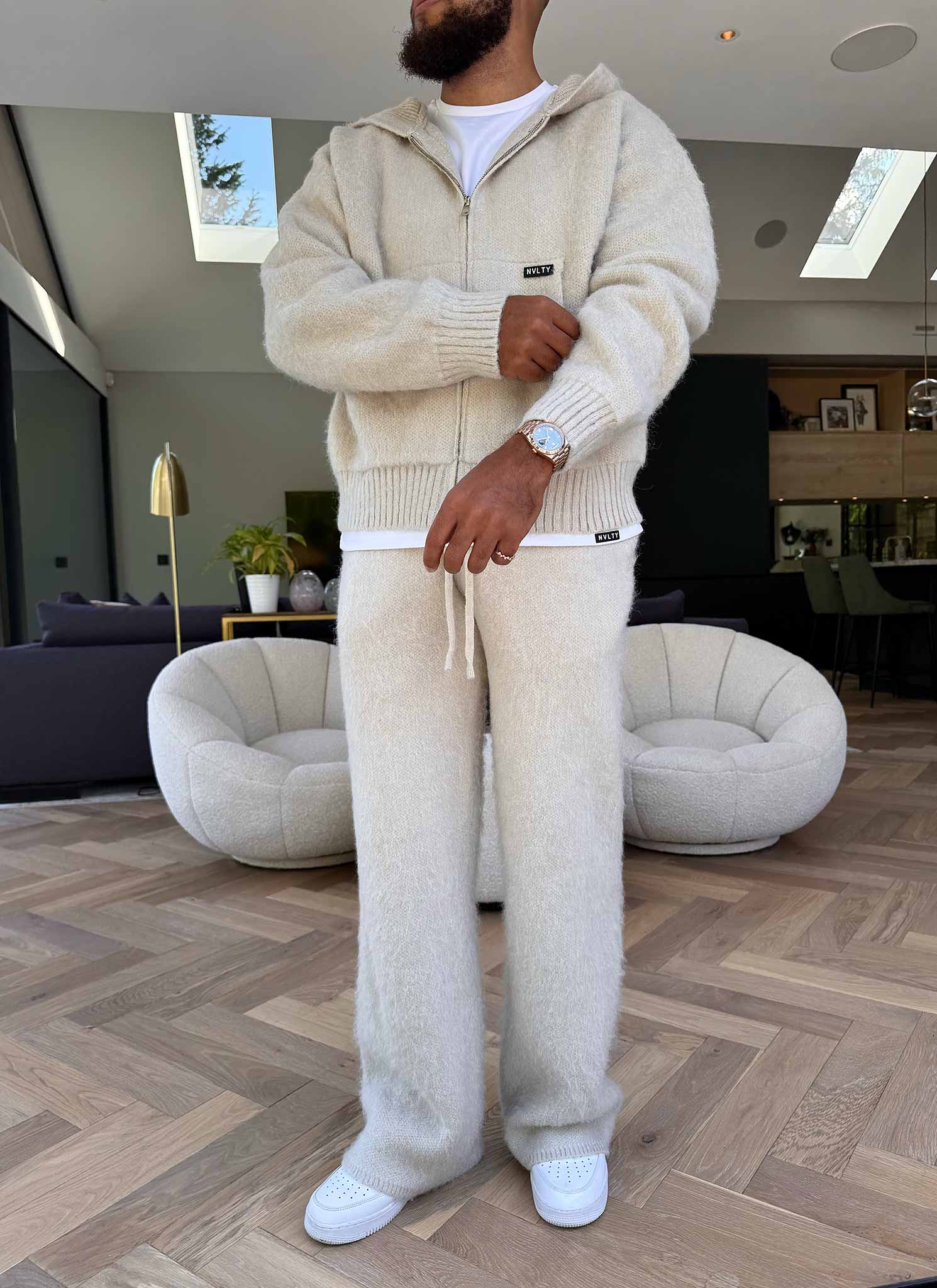 Mohair Zip Hoodie - Ivory