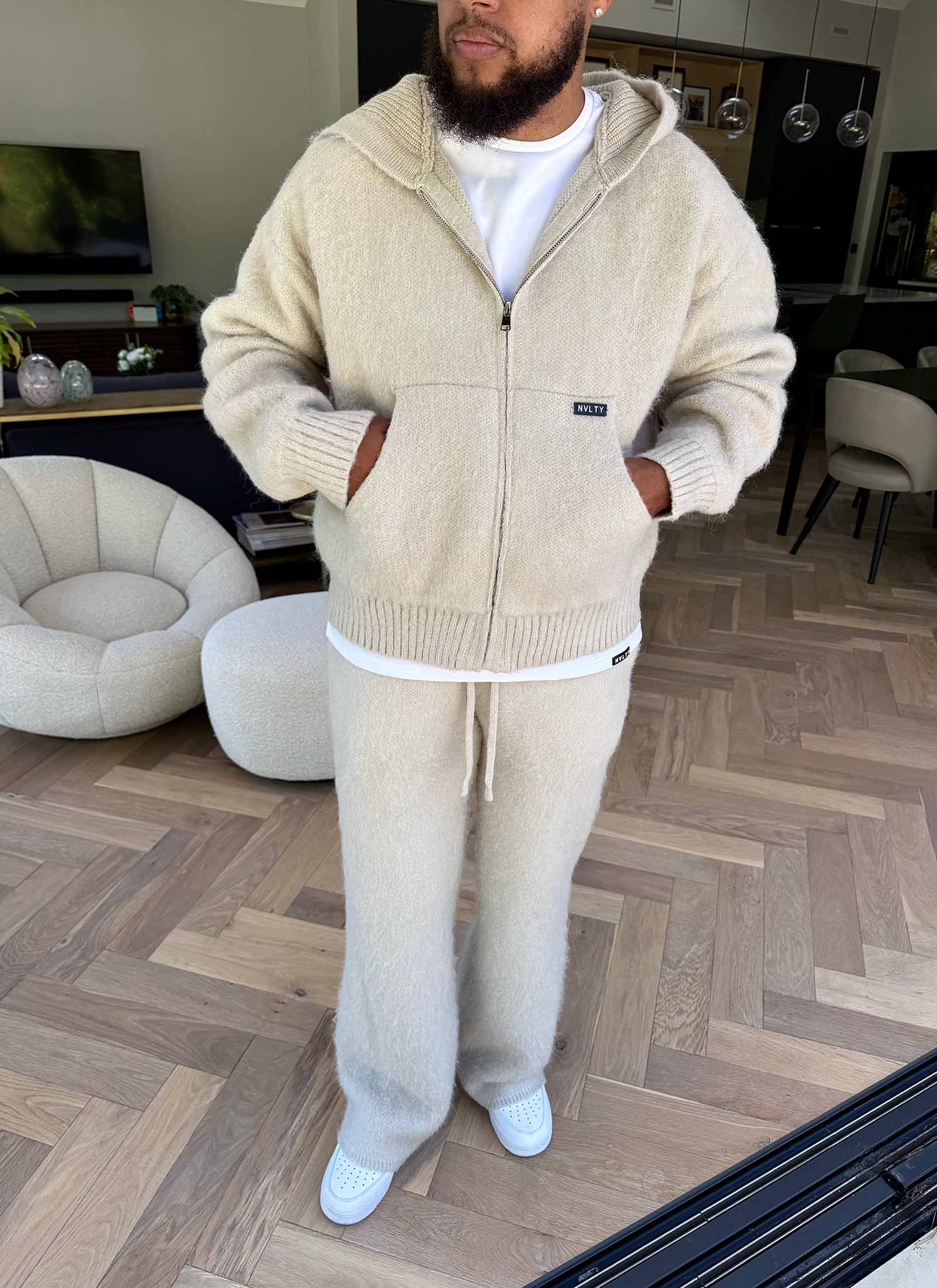 Mohair Zip Hoodie - Ivory