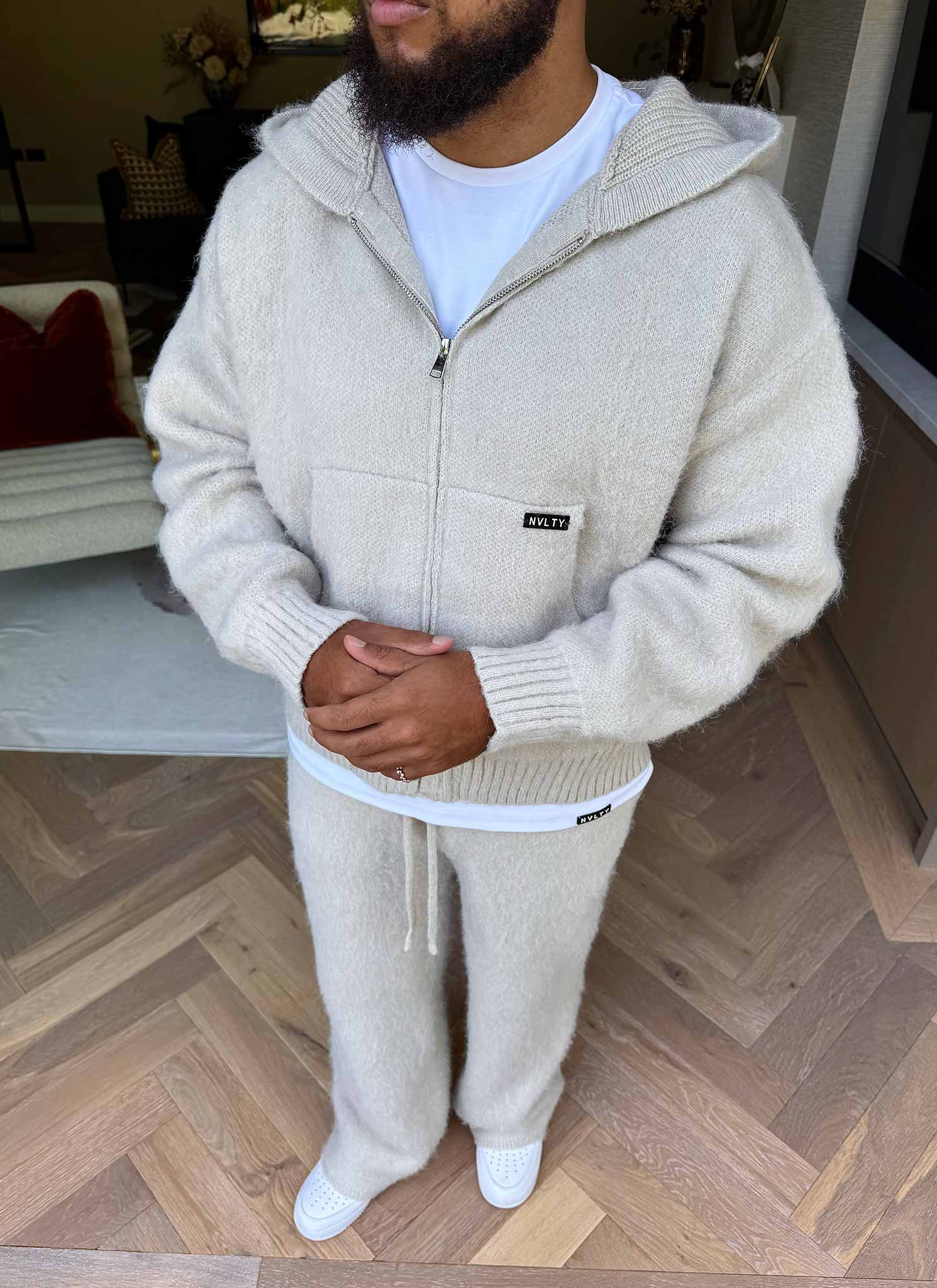 Mohair Zip Hoodie - Ivory