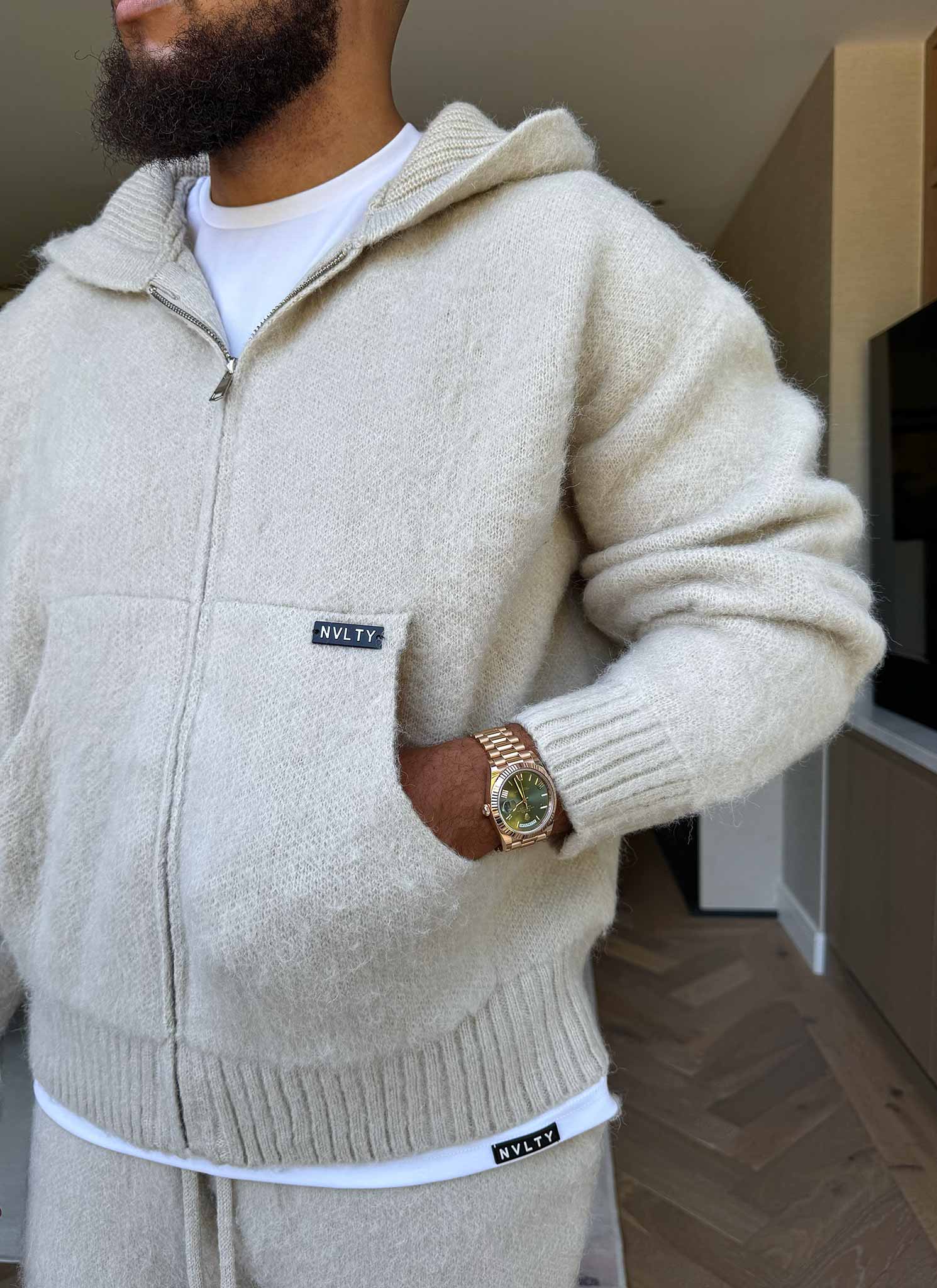 Mohair Zip Hoodie - Ivory