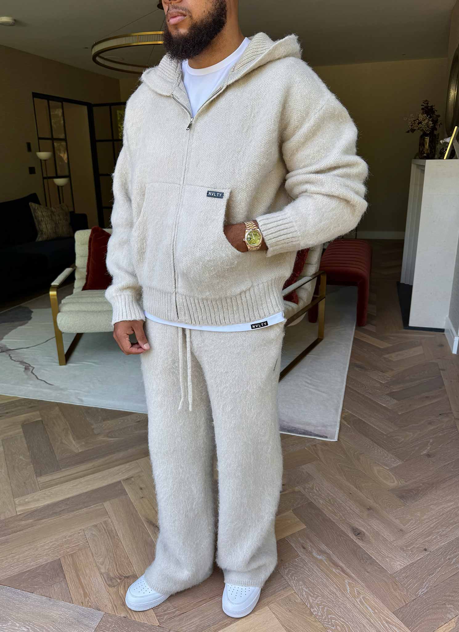 Mohair Zip Hoodie - Ivory