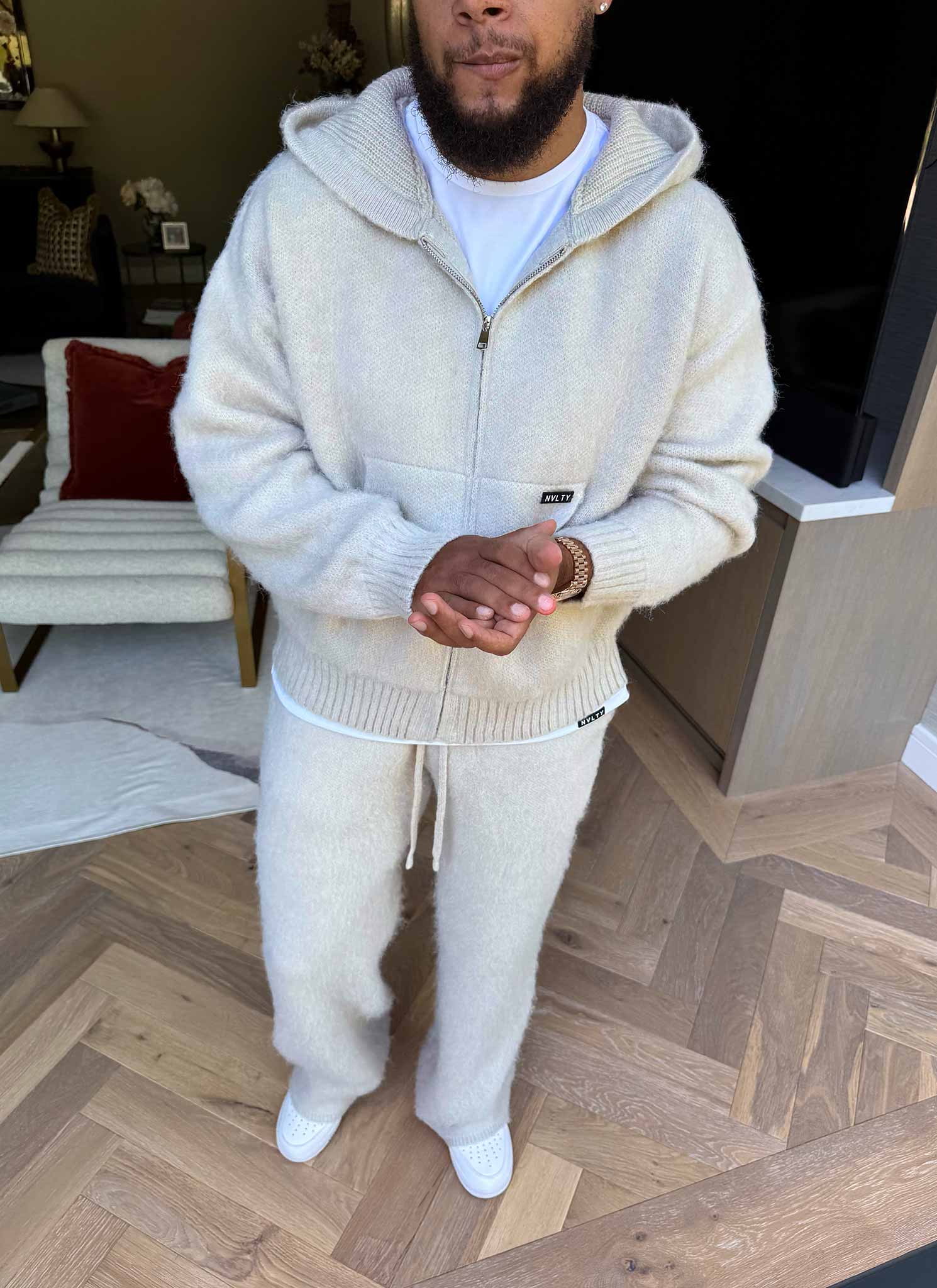 Mohair Zip Hoodie - Ivory