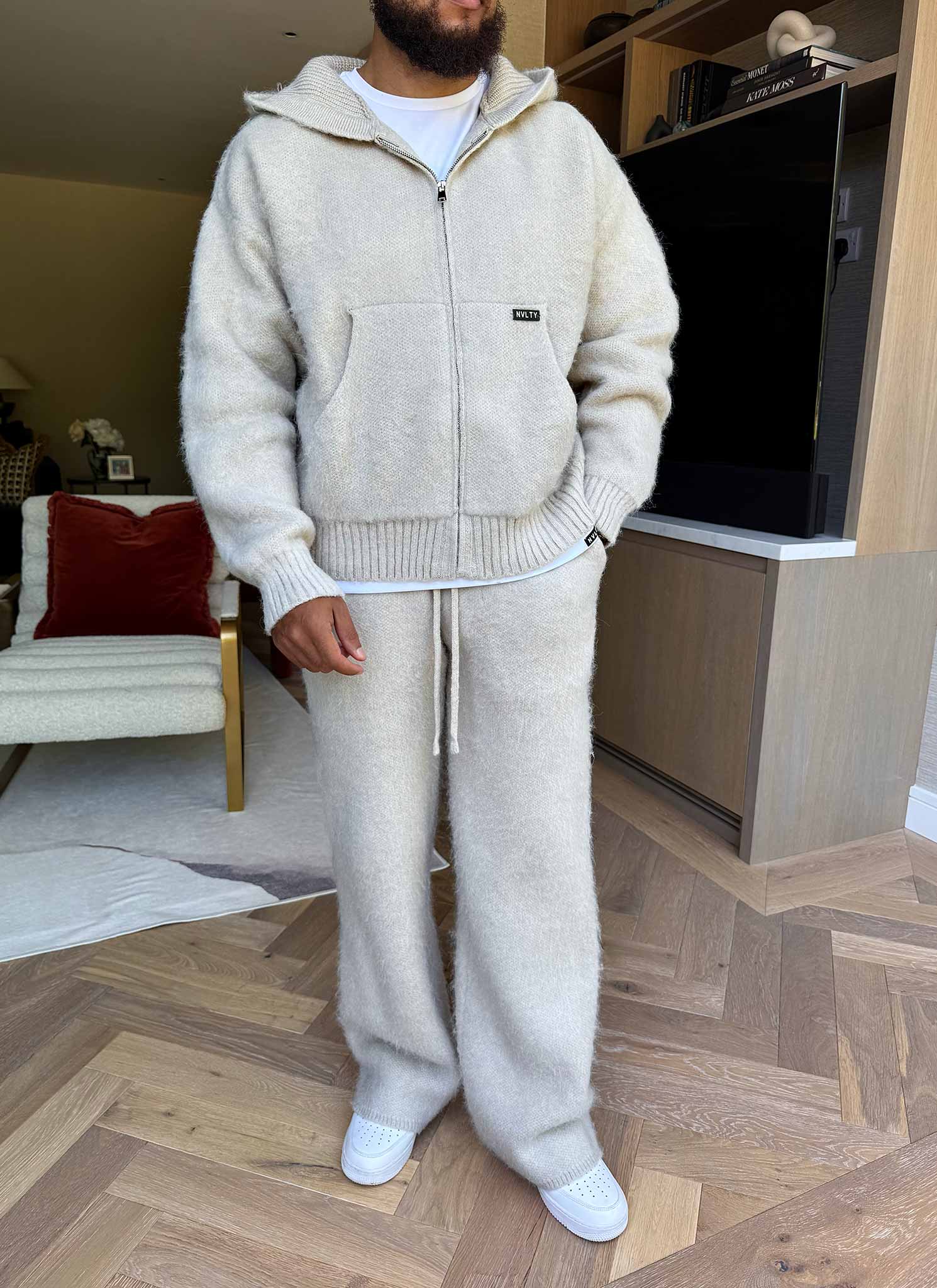 Mohair Zip Hoodie - Ivory