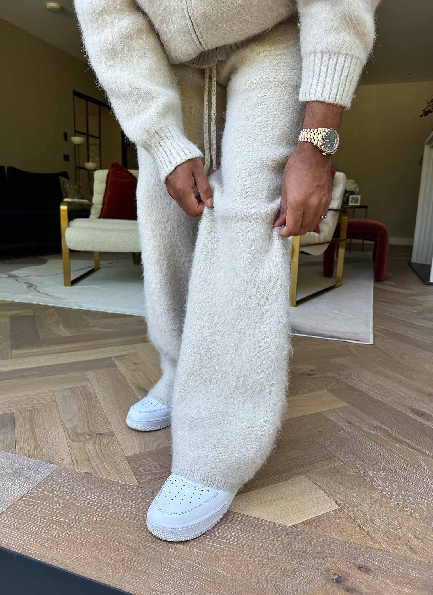 Mohair Joggers - Ivory