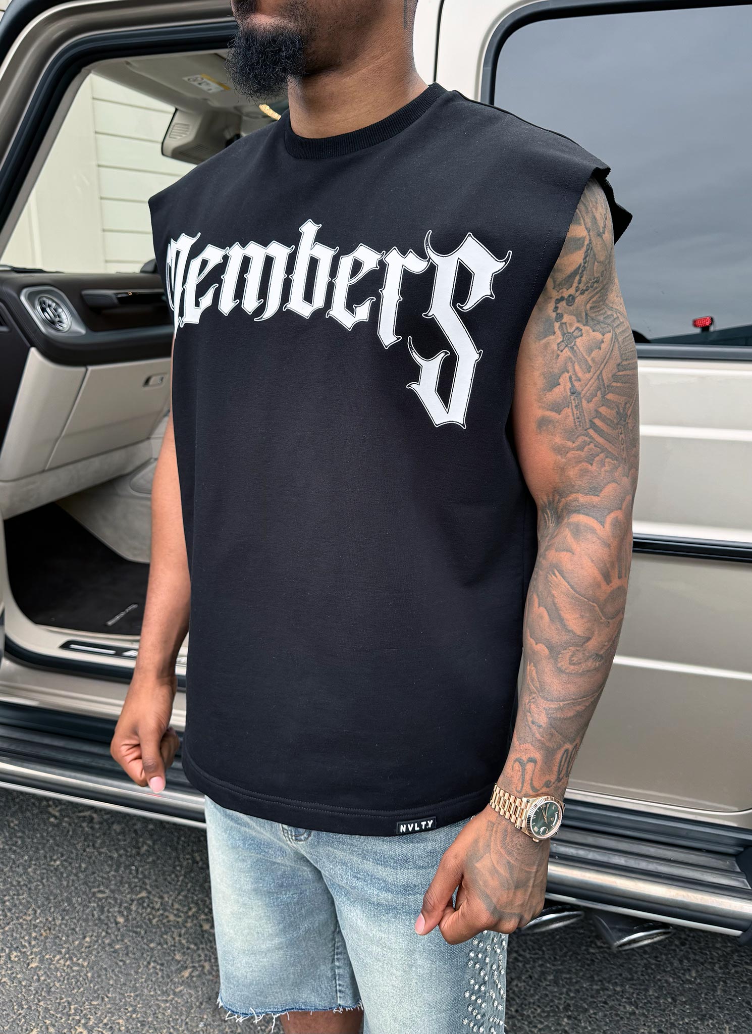 Members Arc Ärmelloses T-Shirt - Schwarz