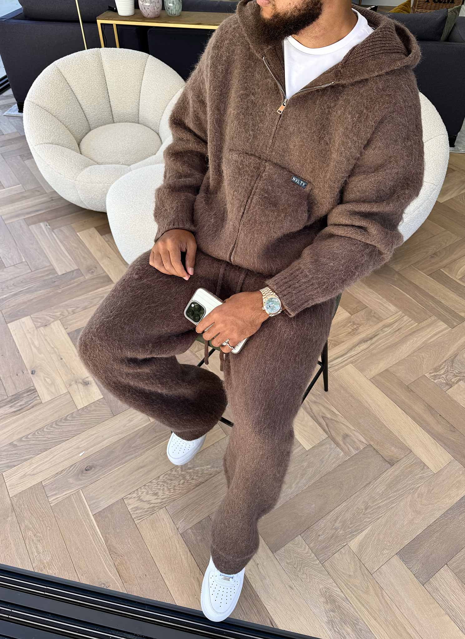 Mohair Joggers - Brown