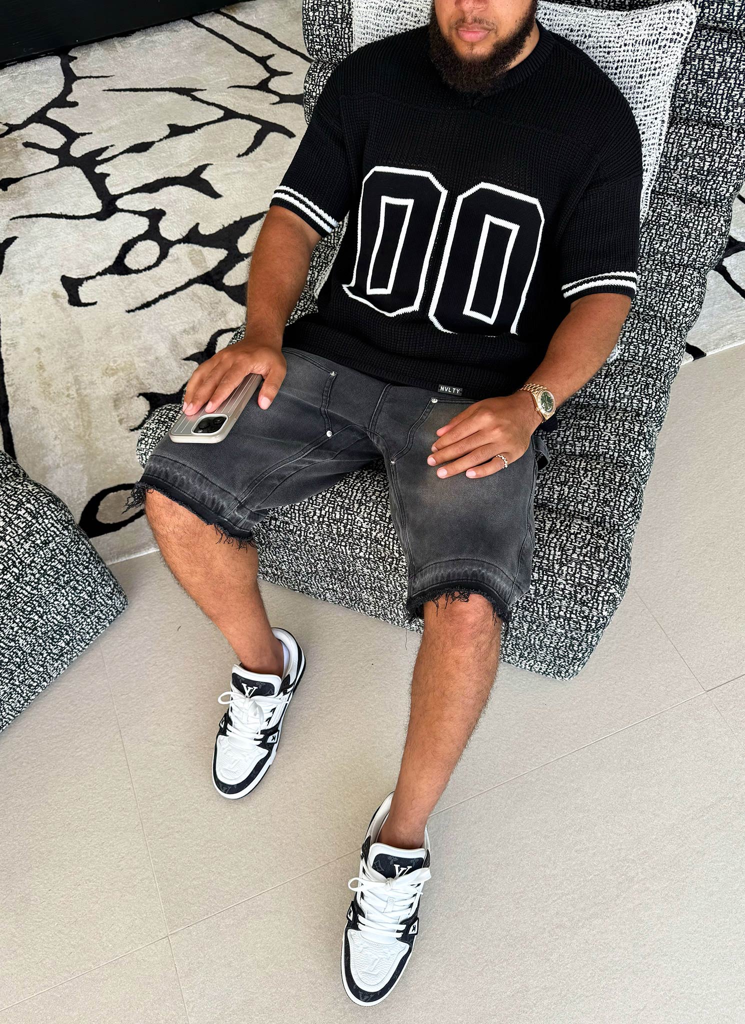 Knitted Members Jersey - Black