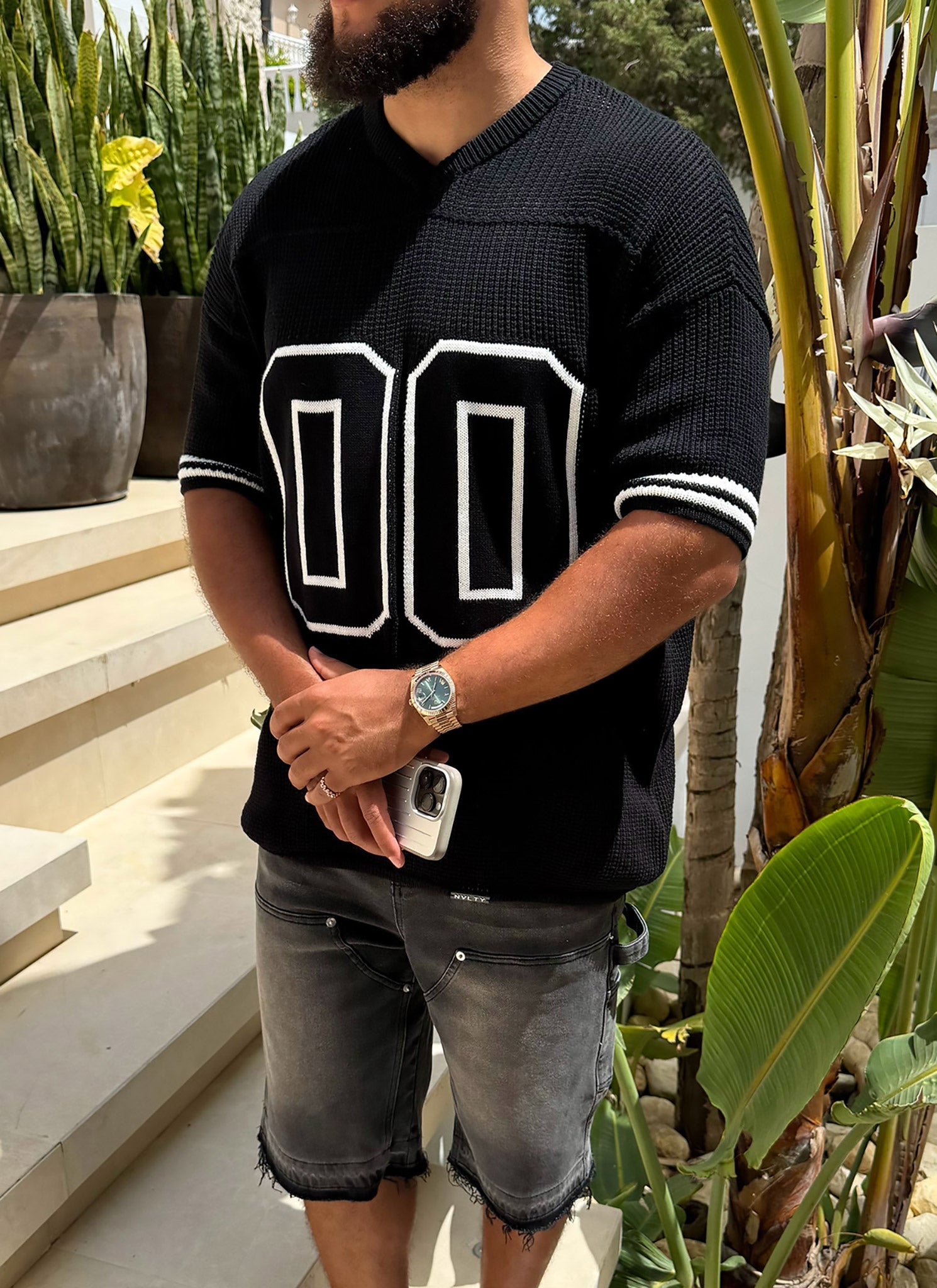 Knitted Members Jersey - Black