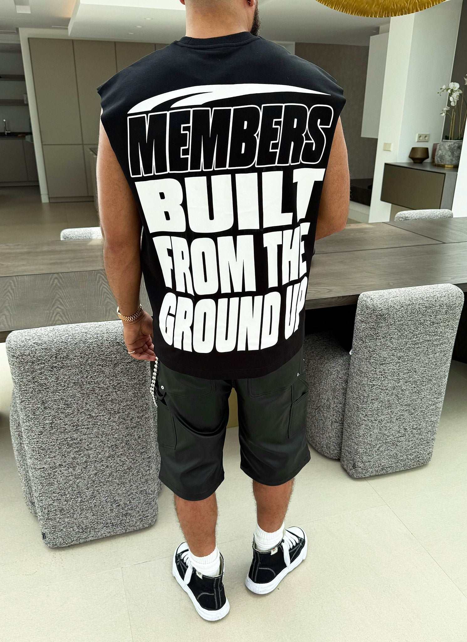 Members Eagle Sleeveless T-Shirt - Black
