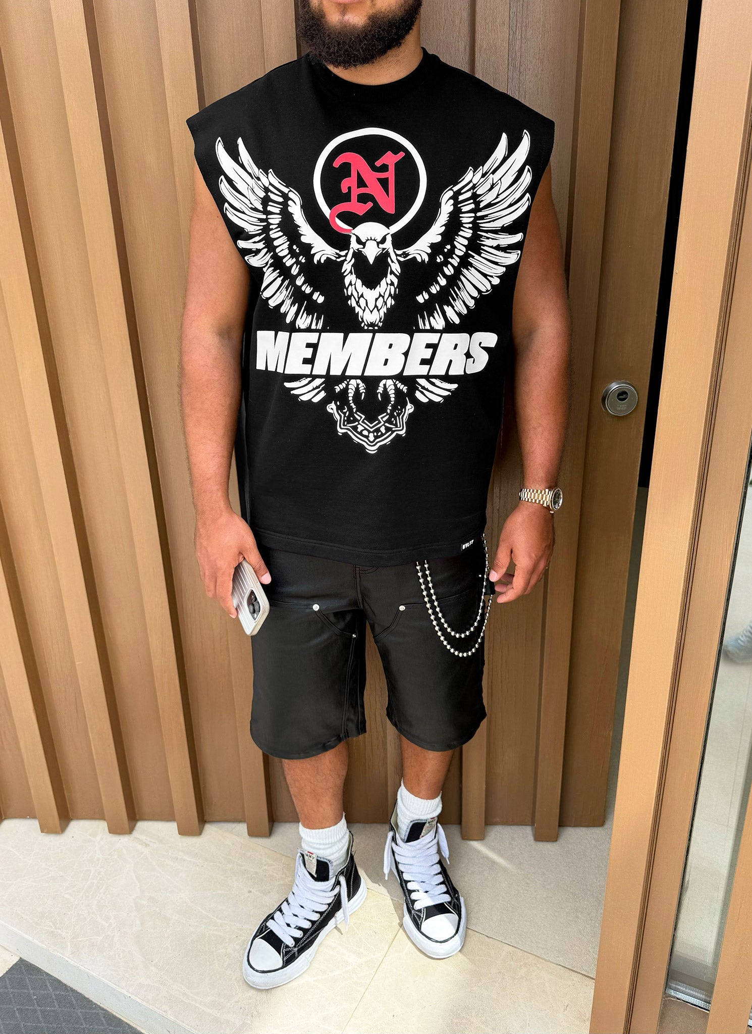 Members Eagle Sleeveless T-Shirt - Black