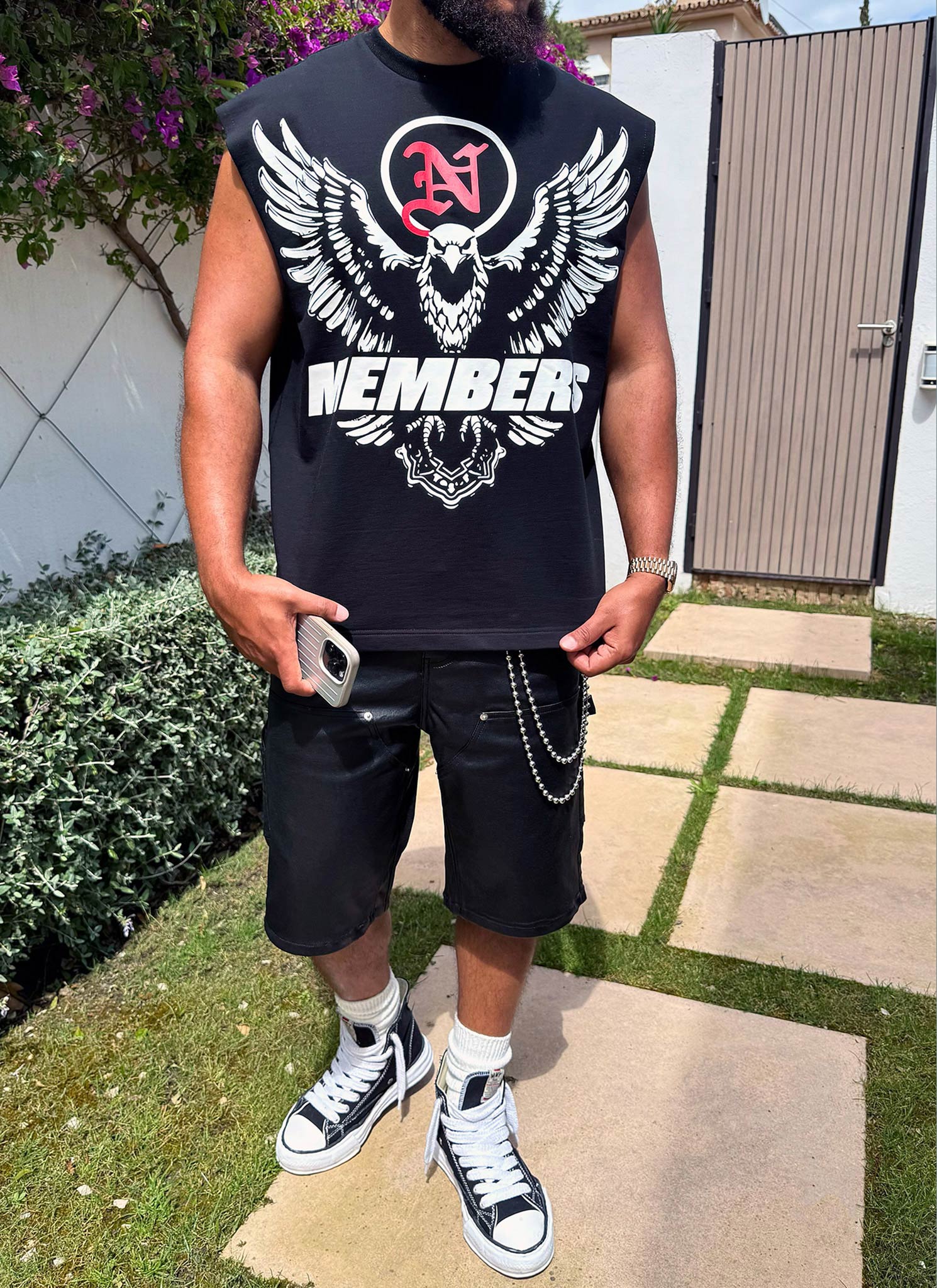 Members Eagle Sleeveless T-Shirt - Black